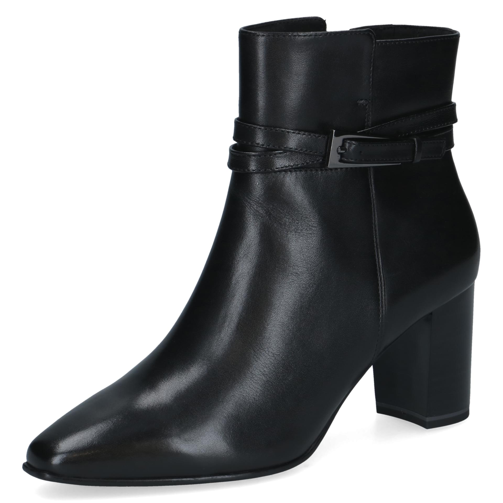 Caprice Audrey Bottines cuir in Black Nappa, vue trois-quarts (SKU 9-25317-47--022)