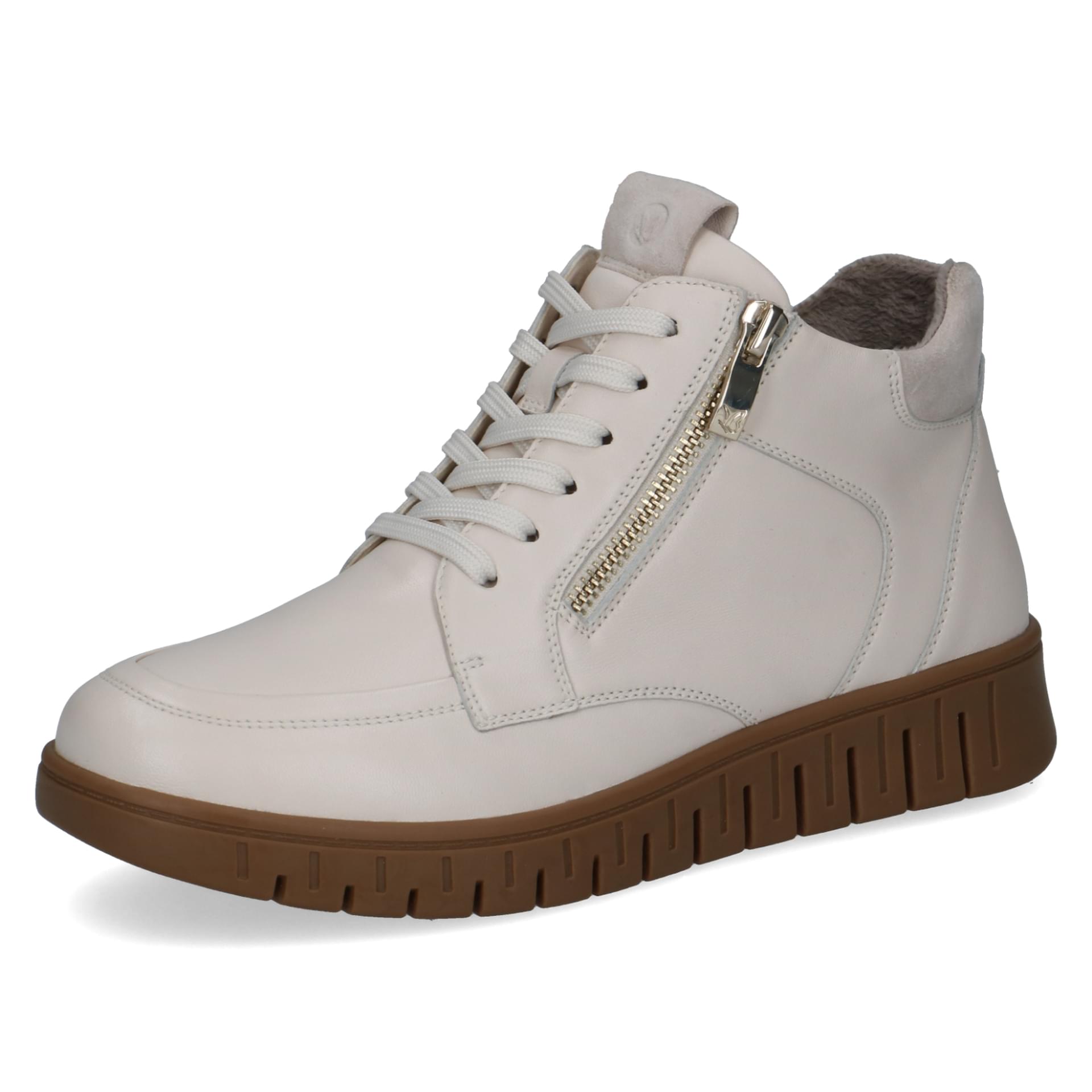 Caprice Fina Bottines cuir in Offwhite Comb, vue trois-quarts (SKU 9-25219-45--199)