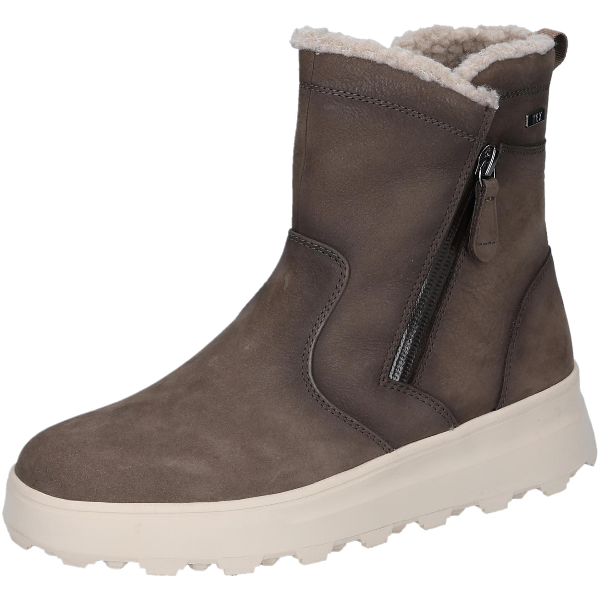 Caprice Fritzy cuir in Khaki Nubuc, vue trois-quarts (SKU 9-26413-47--771)