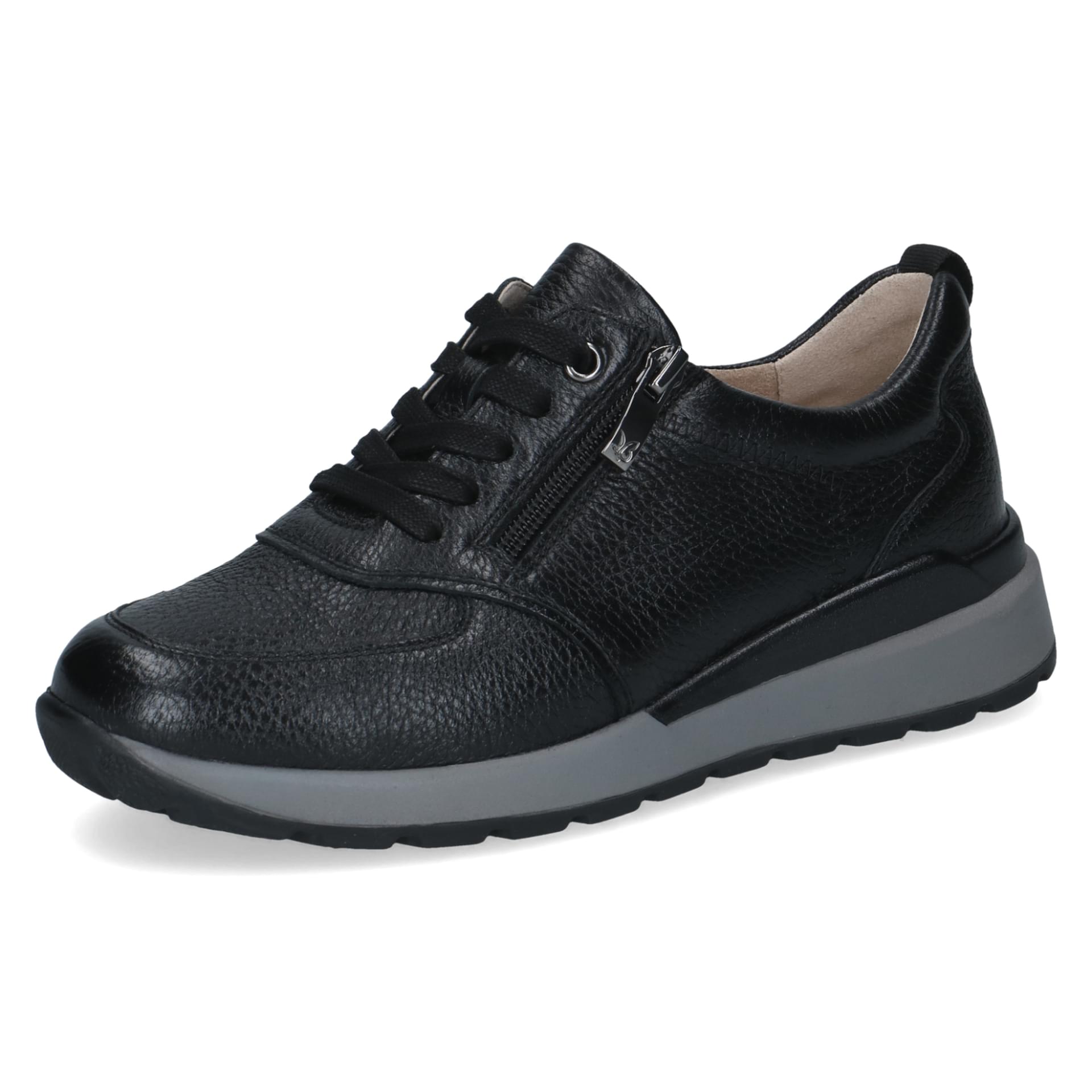 Caprice Greta leather in Black Deer, three-quarter view (SKU 9-23752-47--003)