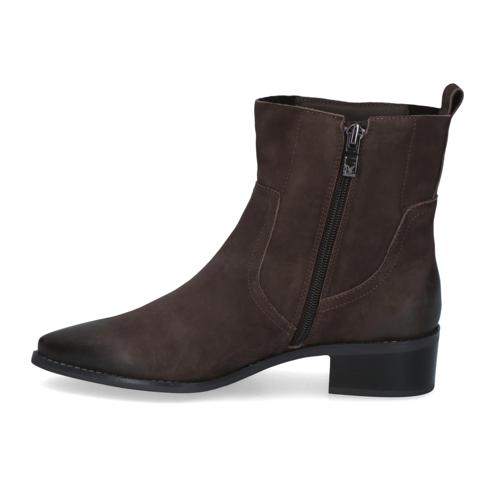Caprice Harmony Bottines cuir in Dk Brown Nubuc, côté intérieur (SKU 9-25310-47--344)