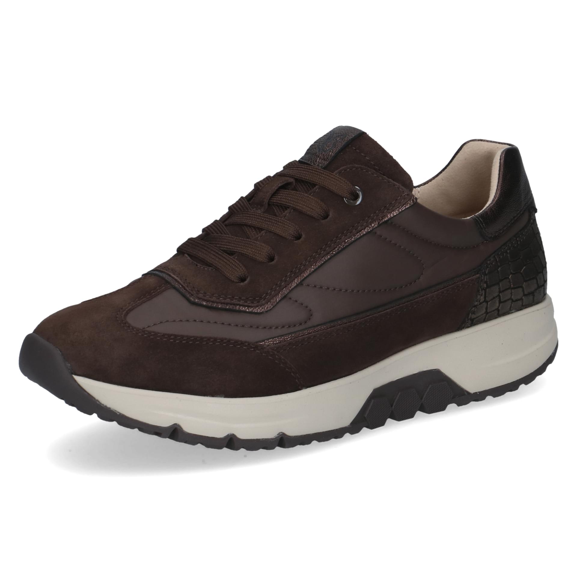 Caprice Hedda Baskets cuir in Dk Brown Comb, vue trois-quarts (SKU 9-23728-47--329)