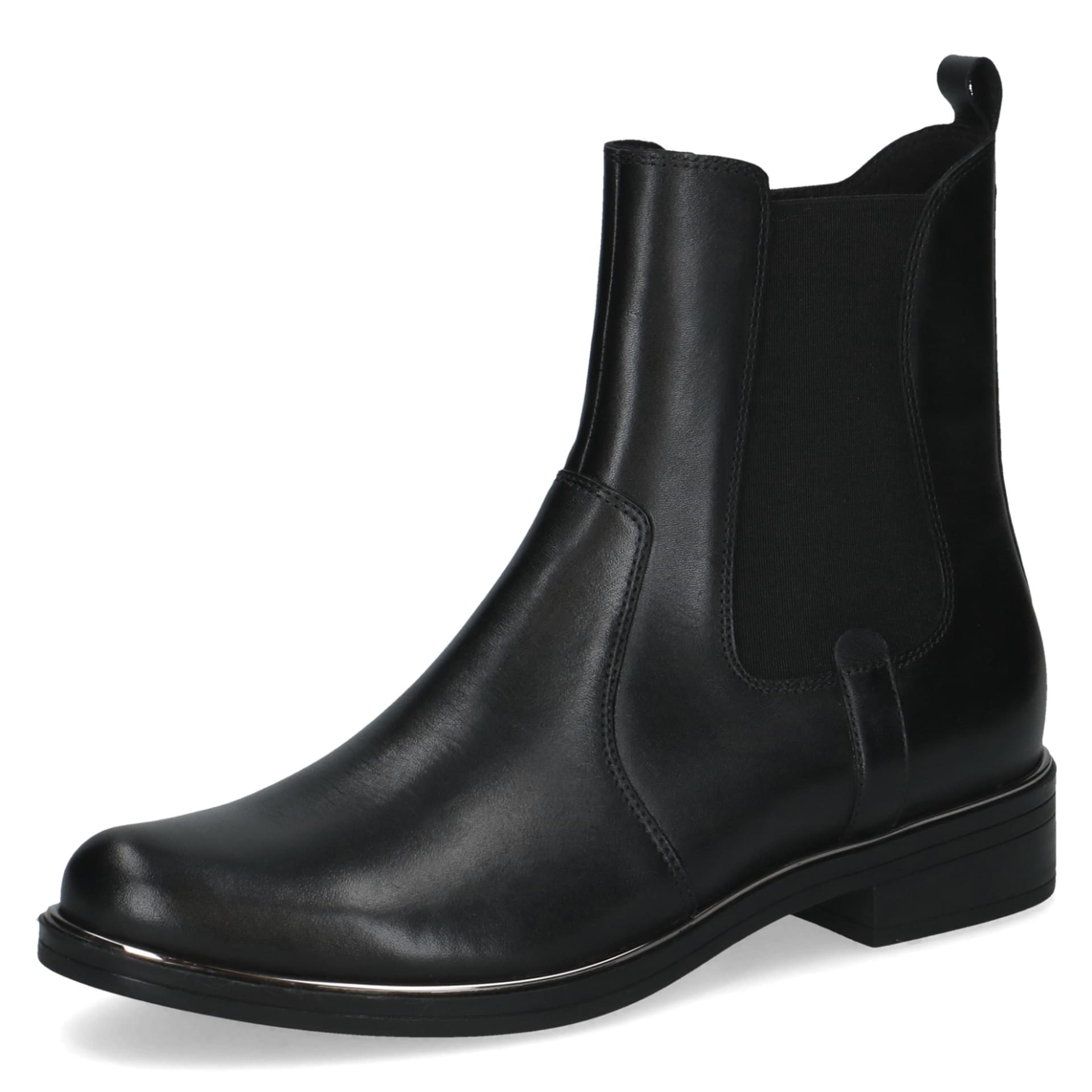 Caprice Kania Bottines cuir in Black Nappa, vue trois-quarts (SKU 9-25304-41--022)