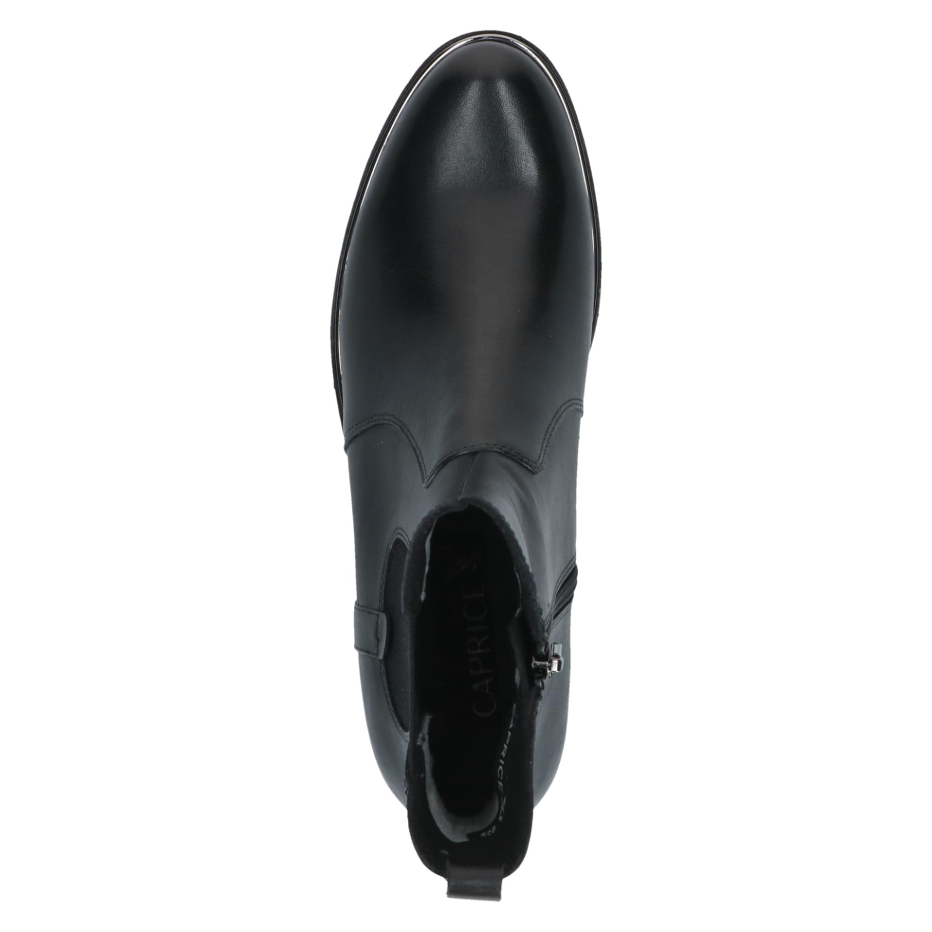 Caprice Kania Bottines cuir in Black Nappa, vue de dessus (SKU 9-25304-41--022)