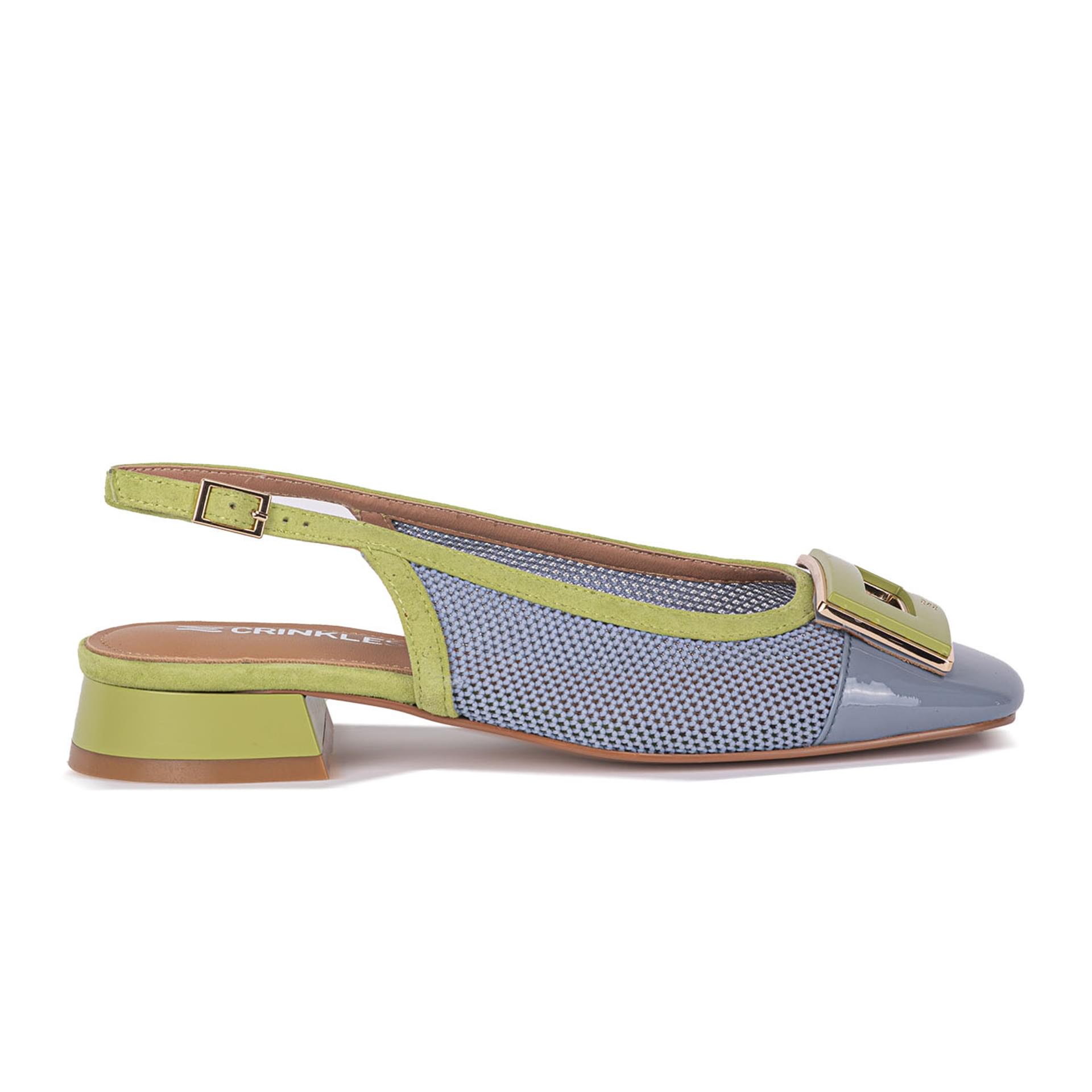 Crinkels C05 Heels 251-C05 in Blue/Lime