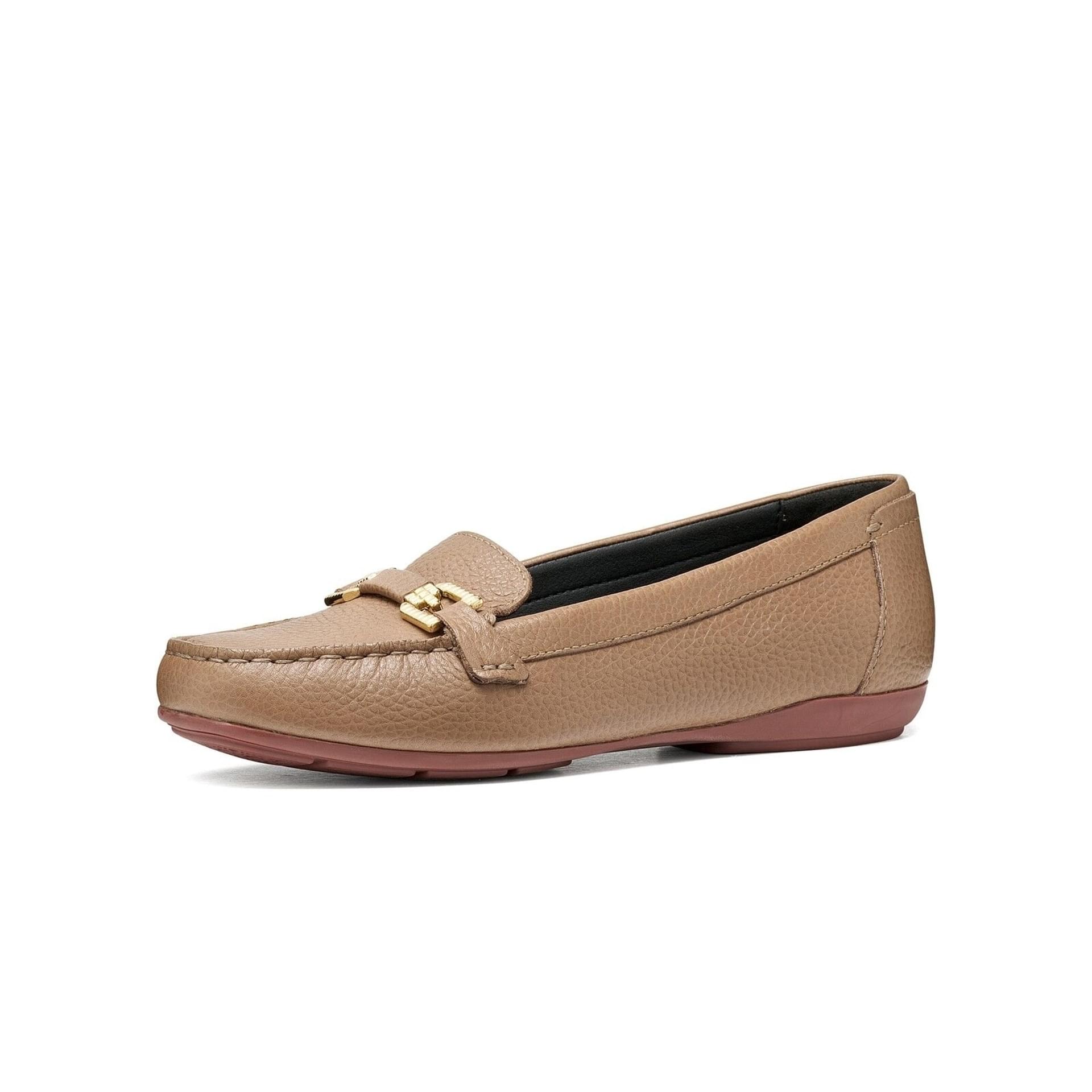 Geox Annytah Moc B Mocassins cuir in Light Brown, vue trois-quarts (SKU D680MA_00046--C6002)