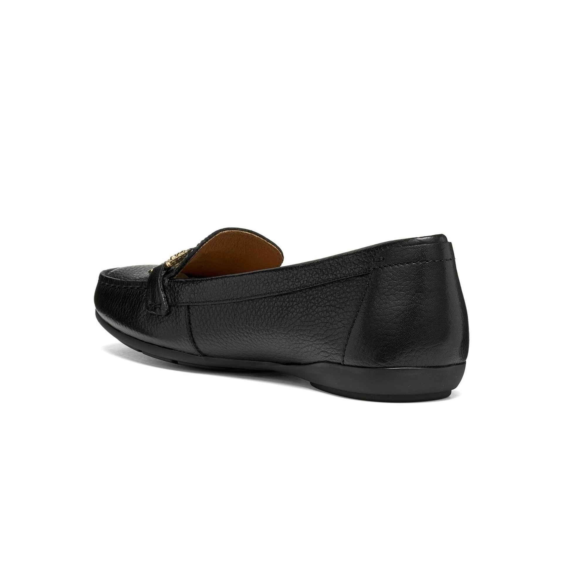 Geox Annytah Moc B Moccasins leather in Black, angled view (SKU D680MA_00046--C9999)
