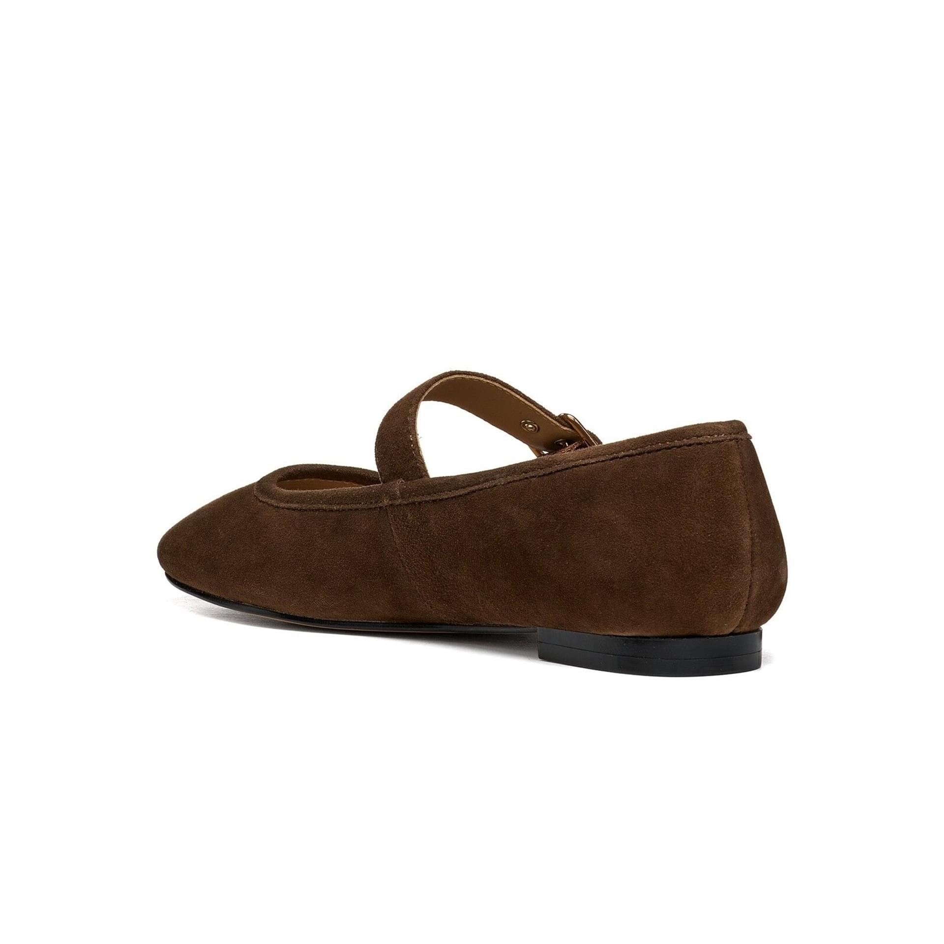 Geox Azlea Ballerinas in Dark Brown, angled view (SKU D680YC_00021--C6006)