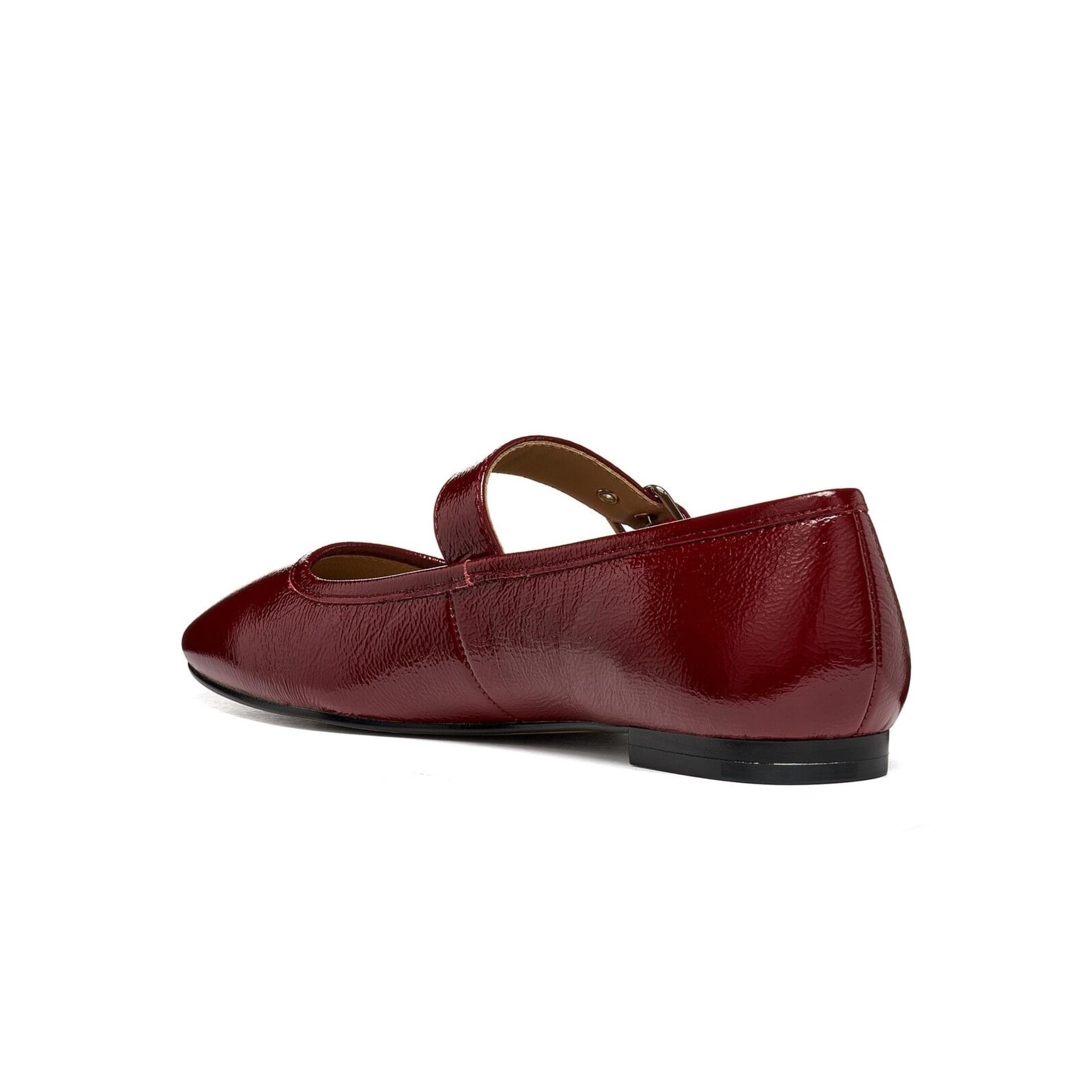 Geox Azlea Ballerinas in Dark Burgundy, angled view (SKU D680YC_00067--C7357)