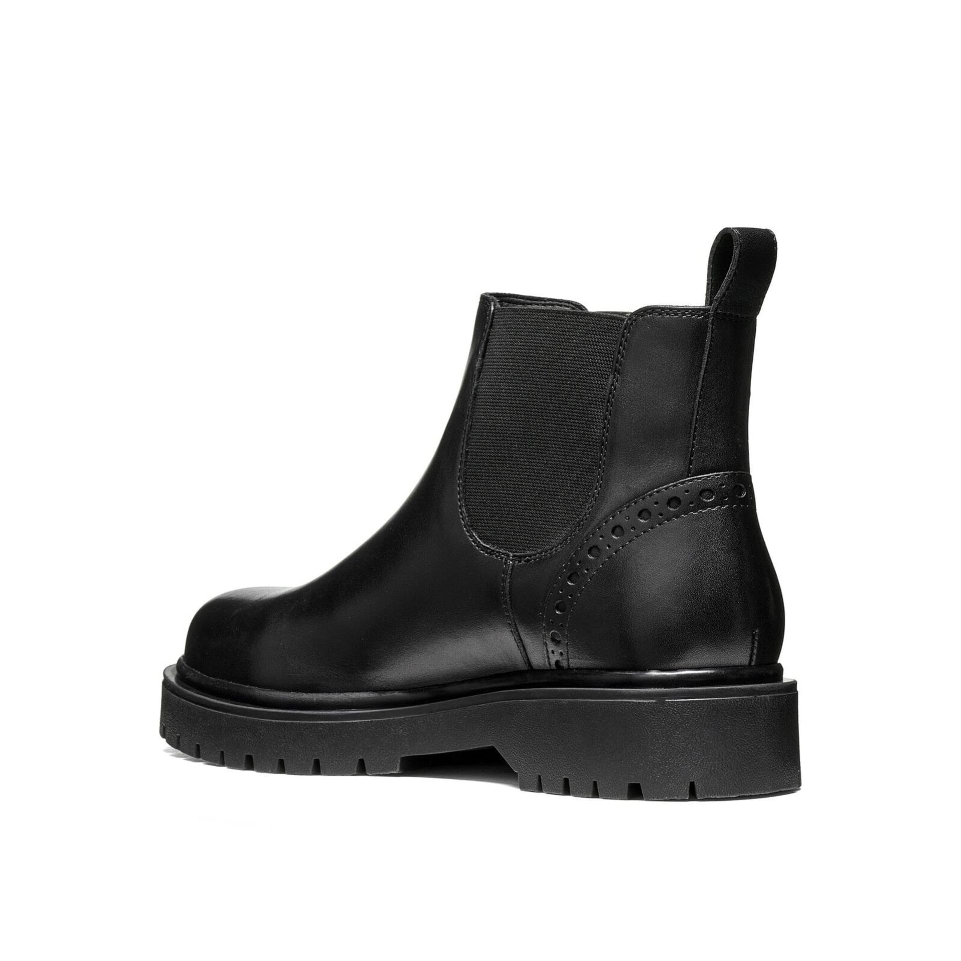 Geox Bleyze Bottines cuir in Black, vue en angle (SKU D66QDB_00043--C9999)