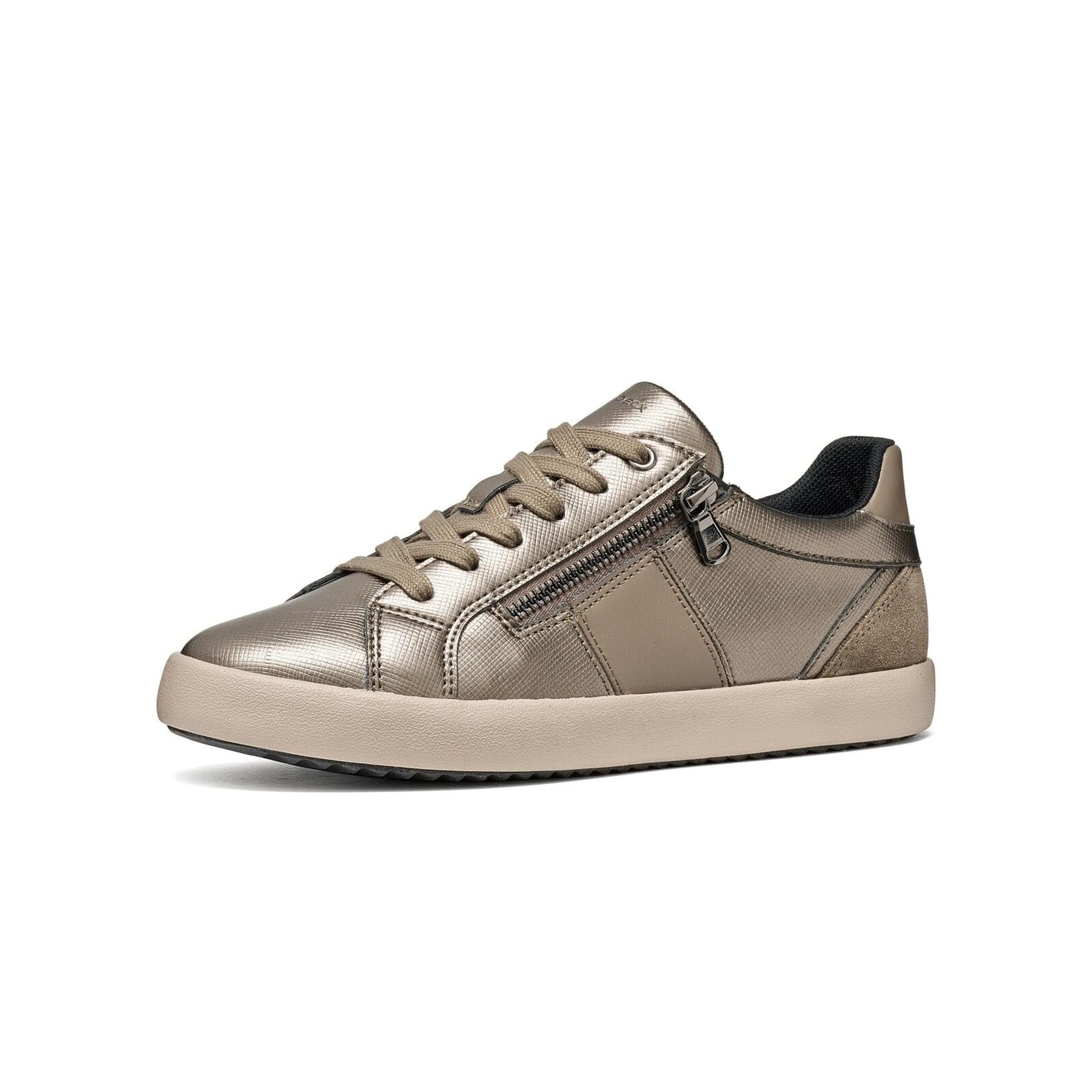Geox Blomiee Sneakers in Dove Grey, three-quarter view (SKU D366HE_06P22--C1018)