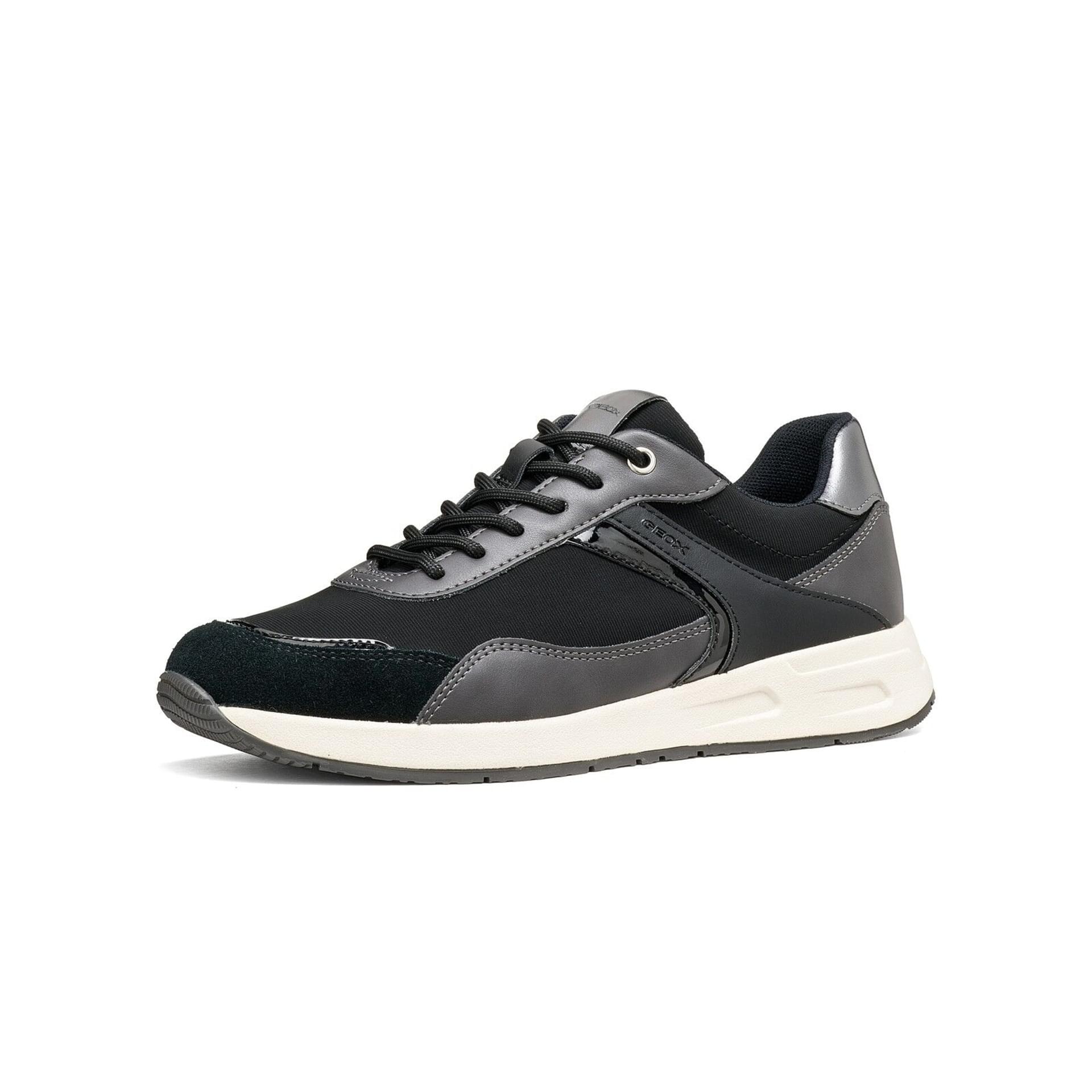 Geox Bulmya Sneakers in Anthracite/Black, driekwartaanzicht (SKU D65NQA_05411--C9211)