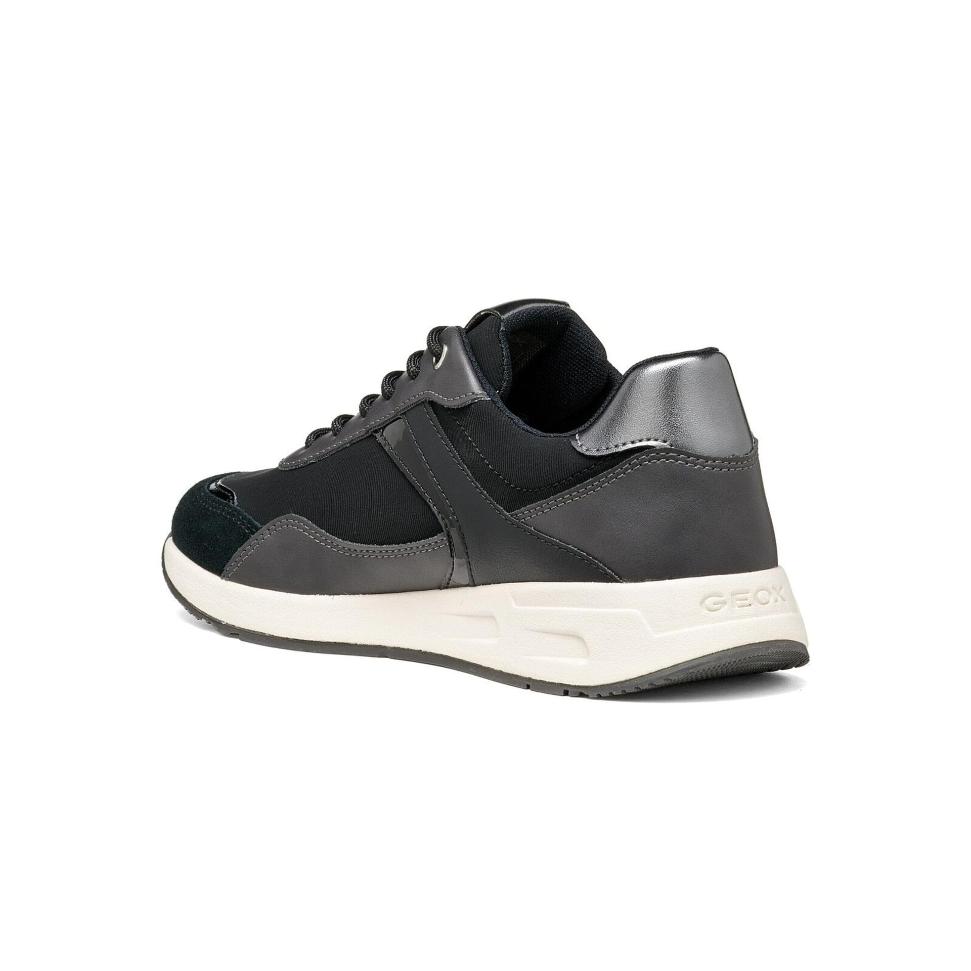Geox Bulmya Sneakers in Anthracite/Black, angled view (SKU D65NQA_05411--C9211)