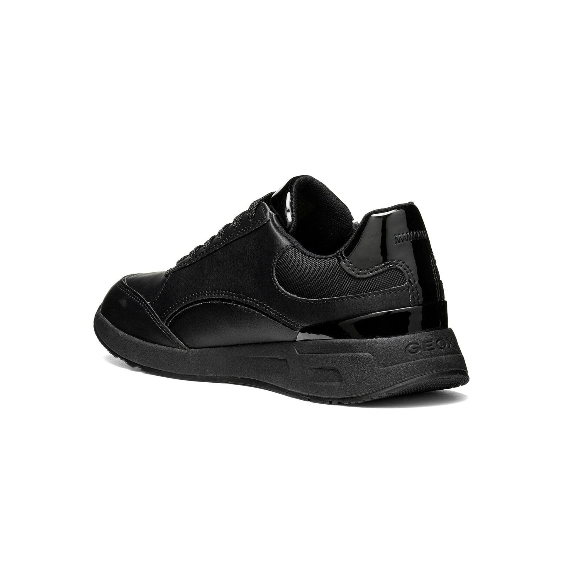 Geox Bulmya Sneakers in Black, angled view (SKU D65NQB_05411--C9999)