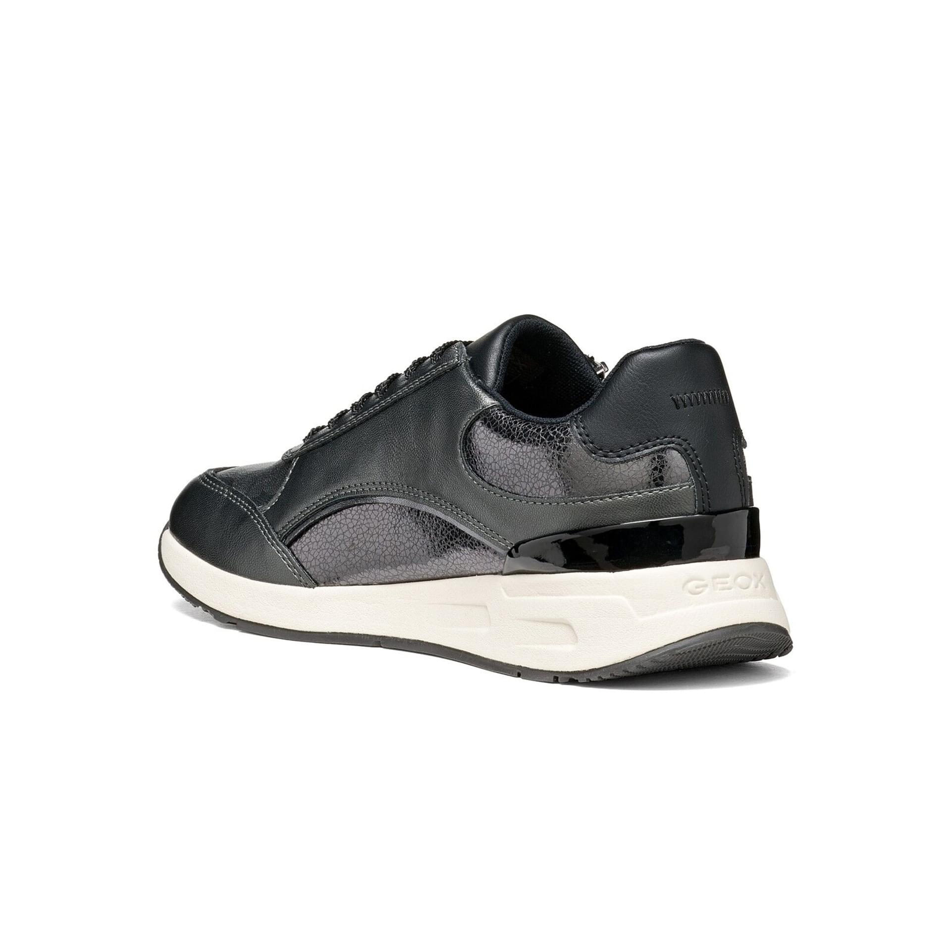 Geox Bulmya Sneakers in Graphite/Black, angled view (SKU D65NQB_0NFBC--C1048)