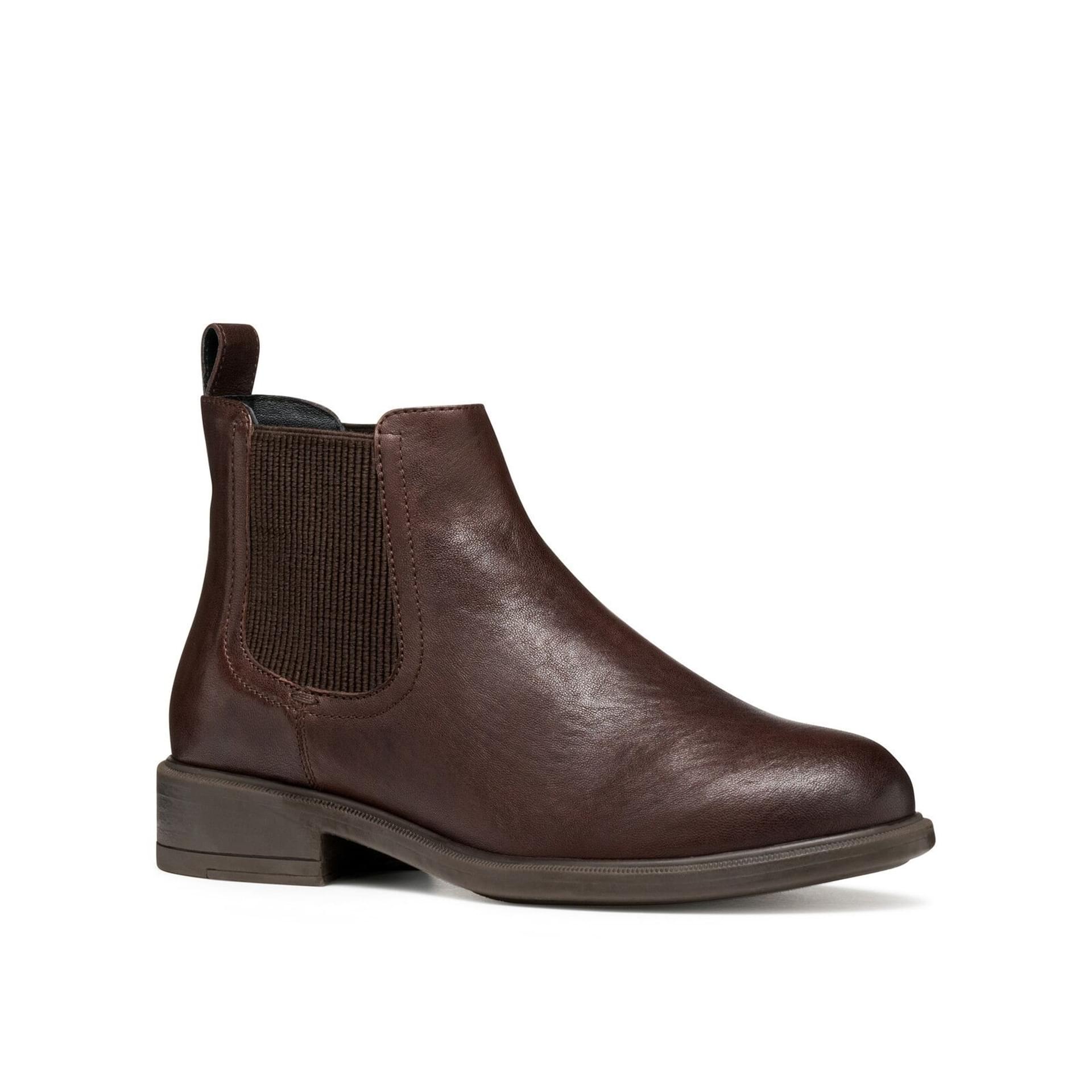 Geox Catria Bottines in Dark Brown, vue trois-quarts (SKU D56LQA_00081--C6006)