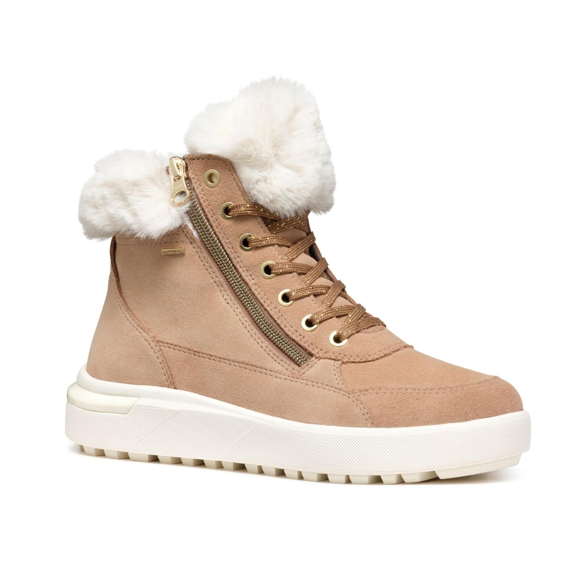 Geox Dalyla B Abx Enkellaarsjes D26QSA_022BH in Dark Skin/Off White