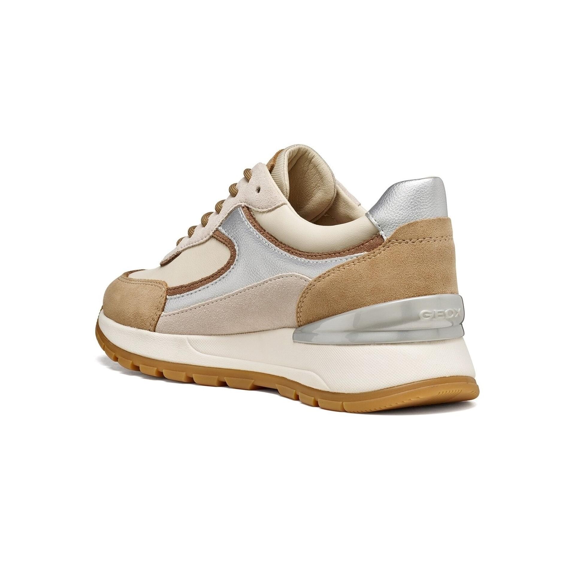 Geox Desya B Abx Sneakers in Papyrus/Light Sand, angled view (SKU D563LB_08522--C1S5V)