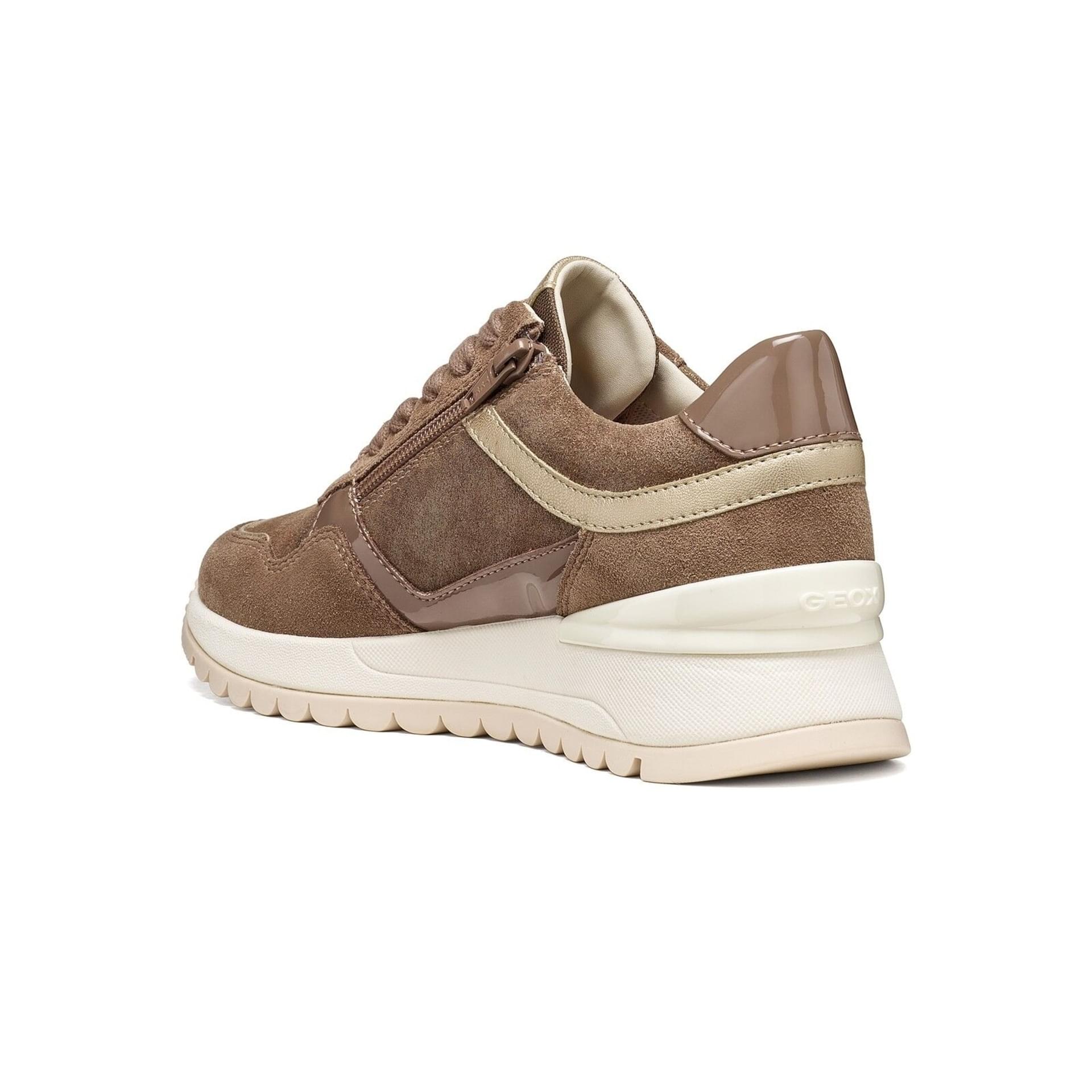 Geox Desya Sneakers in Light Brown, angled view (SKU D6500A_0QM22--C6002)