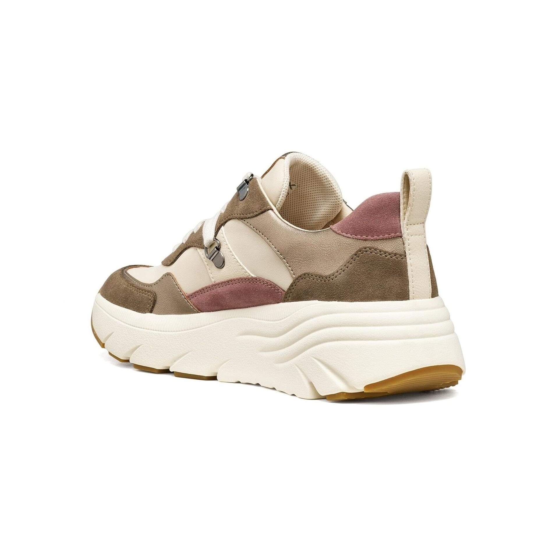 Geox Diamanta Sneakers in Dove Grey/Sand, angled view (SKU D36UFE_022NF--C1467)
