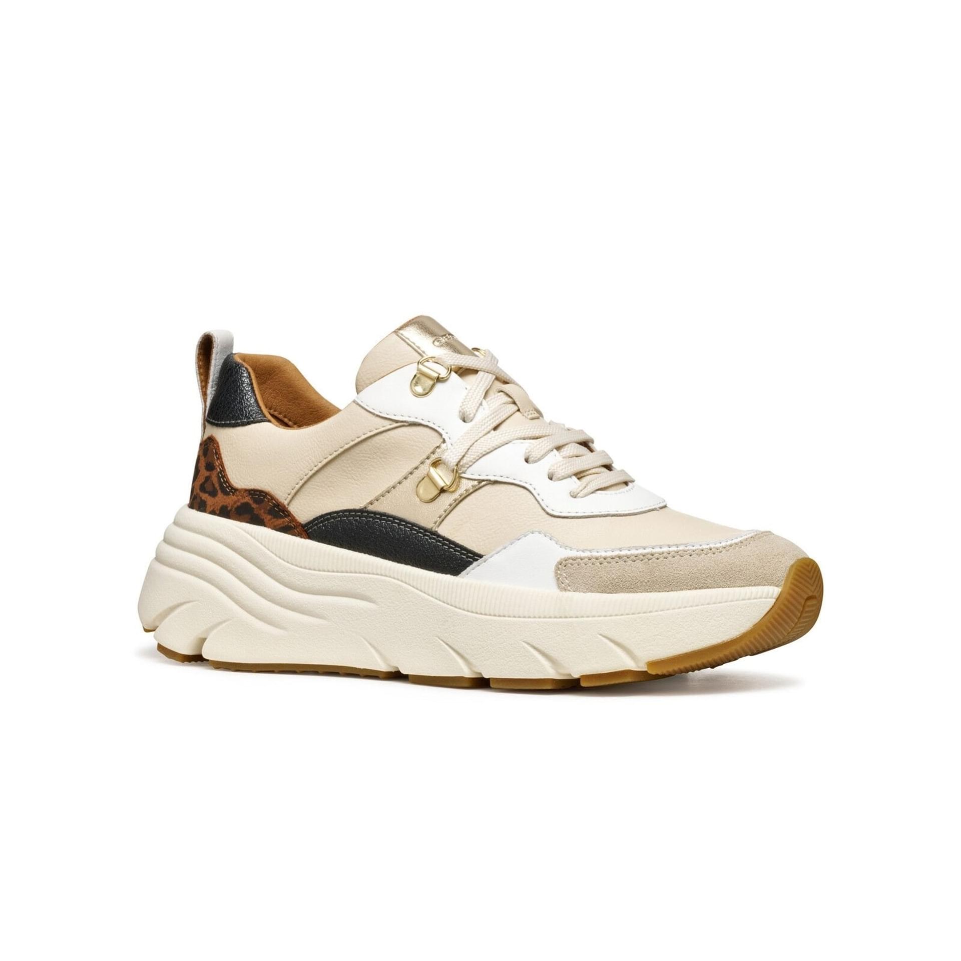 Geox Diamanta Sneakers D36UFE_05485 in Papyrus/Cognac