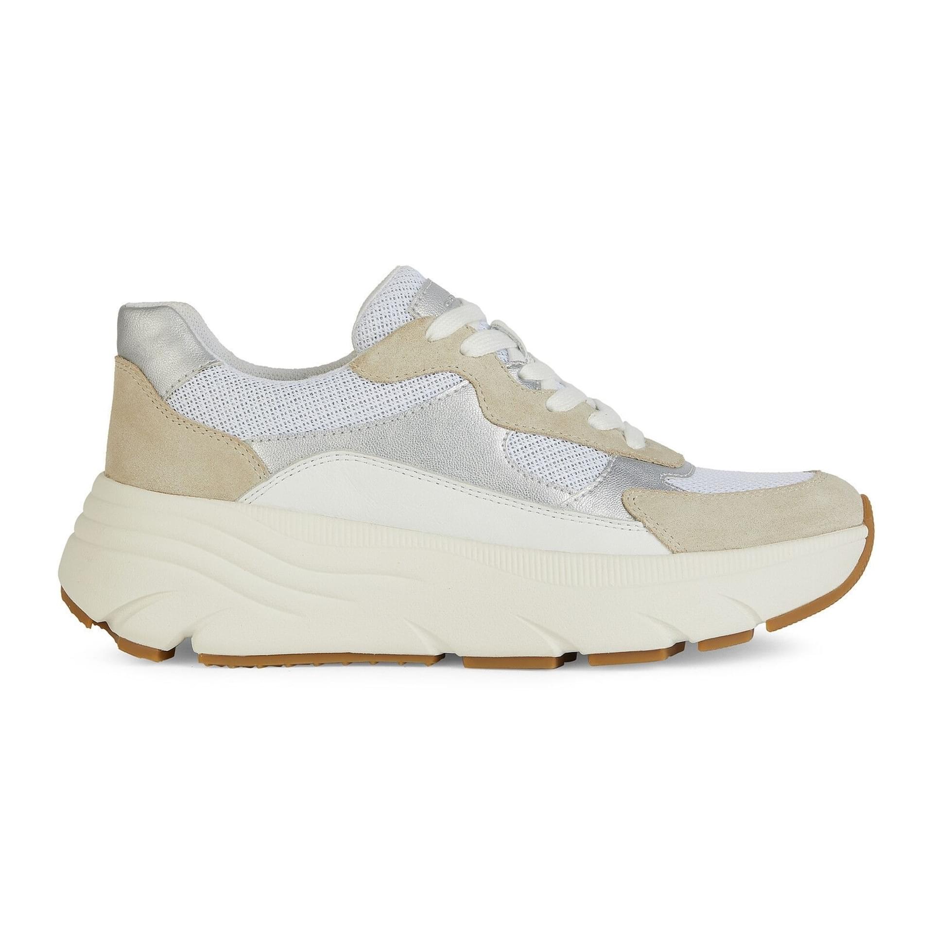 Geox Diamanta Sneakers D45UFB_01422 in White/Light Taupe