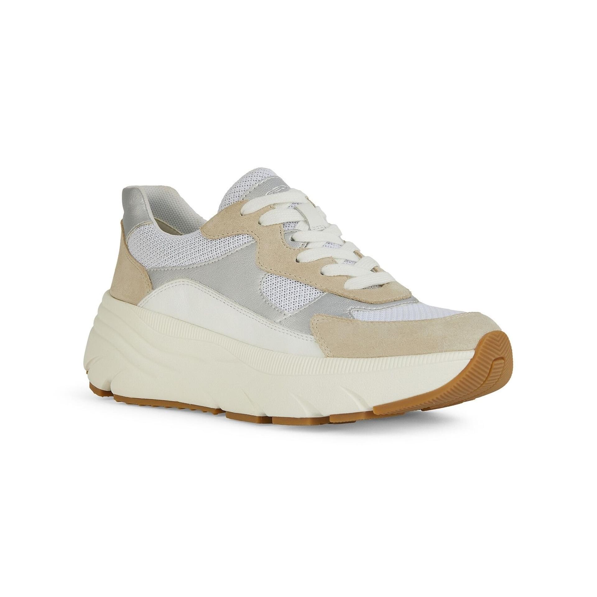 Geox Diamanta Sneakers D45UFB_01422 in White/Light Taupe