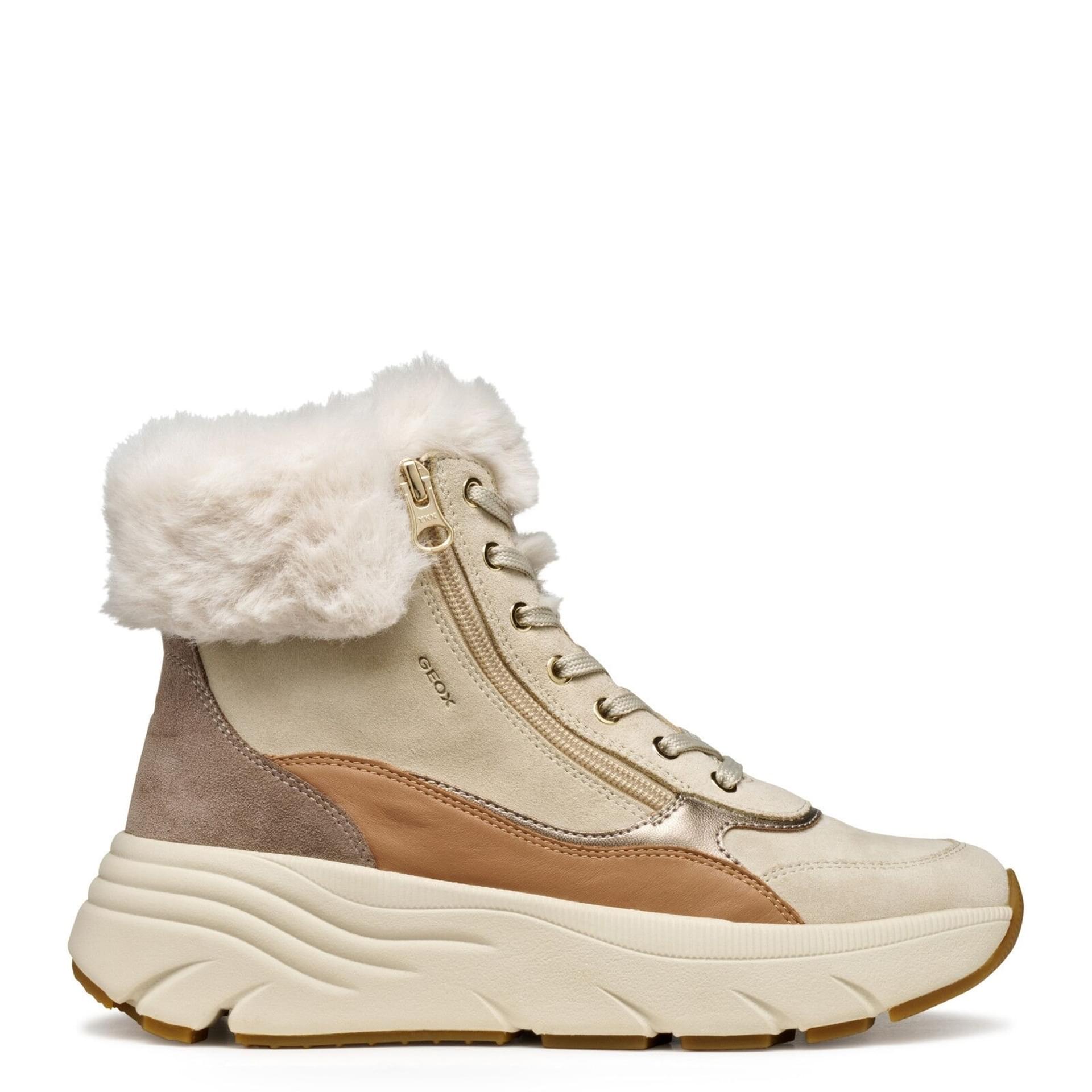 Geox Diamanta Enkellaarsjes D56UFB_02285 in Light Taupe/Beige