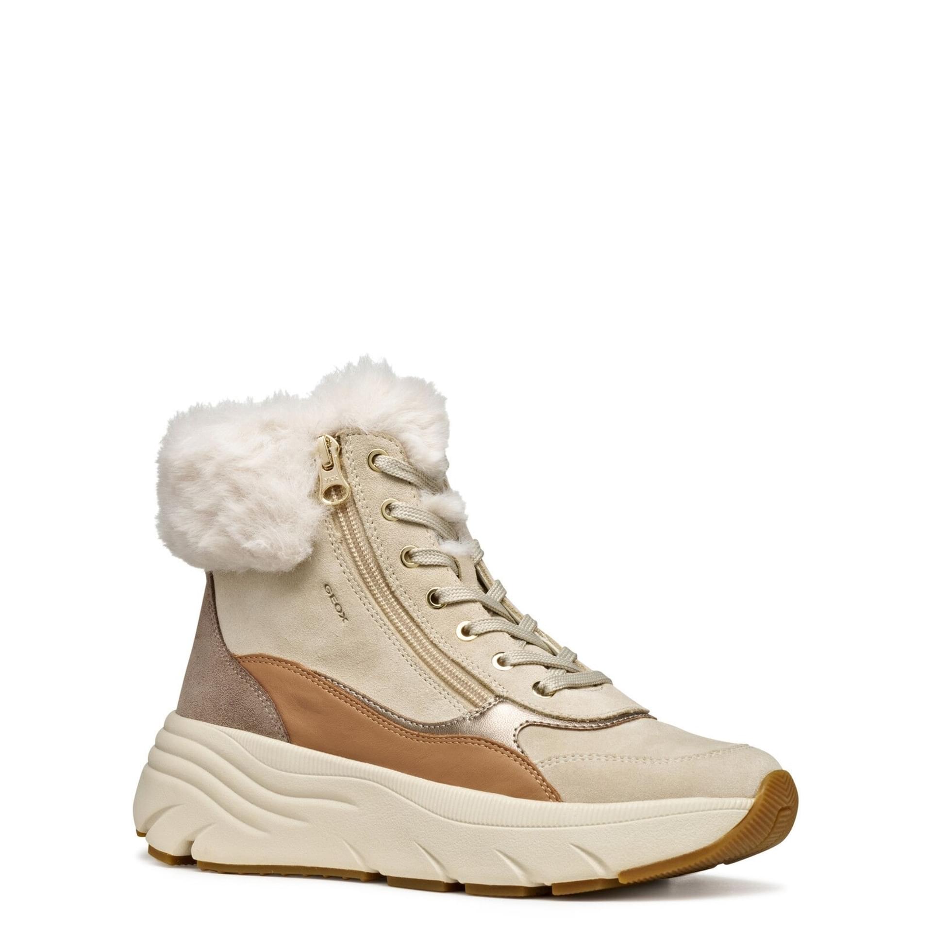 Geox Diamanta Enkellaarsjes D56UFB_02285 in Light Taupe/Beige