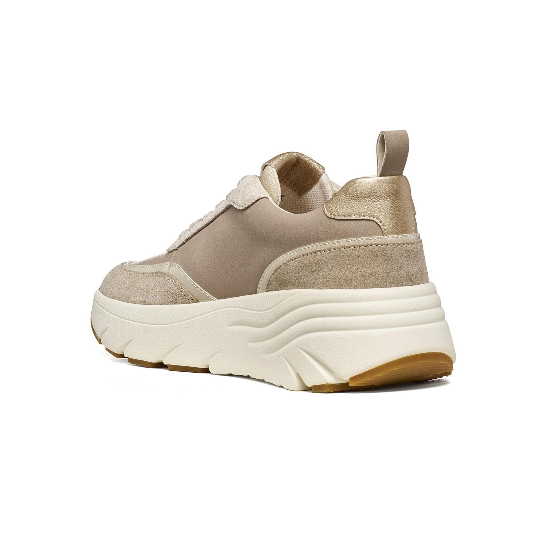 Geox Diamanta Sneakers in Beige/Sand, angled view (SKU D66UFA_09B22--C0084)