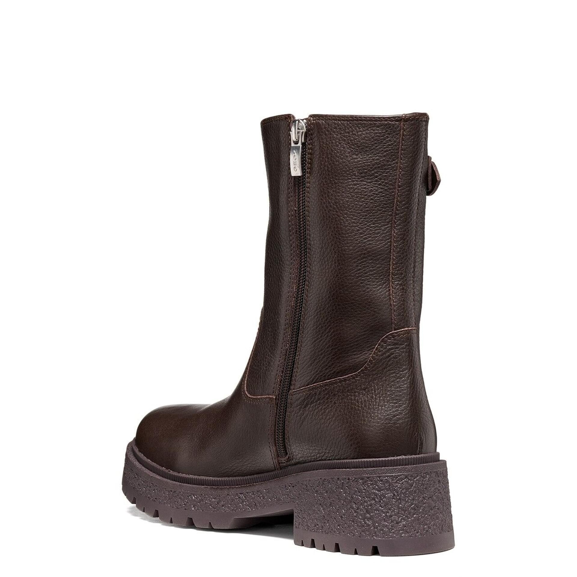 Geox Eivette Ankle Boots leather in Chocolate, angled view (SKU D66GJB_00046--C6005)