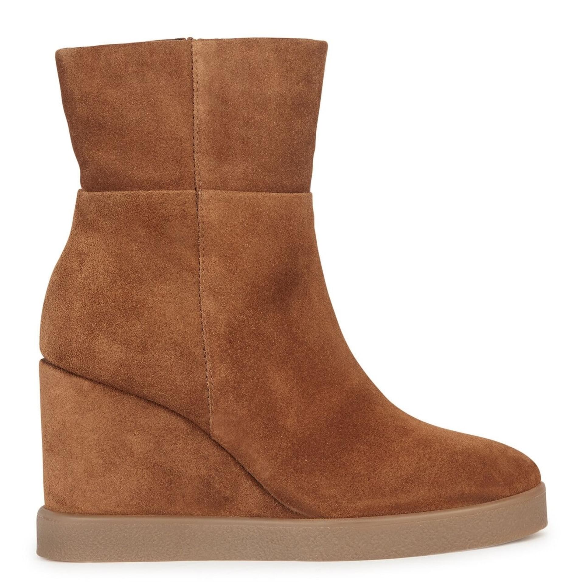 Geox Elidea Wedge Enkellaarsjes D36VQB_00022 in Dark Camel