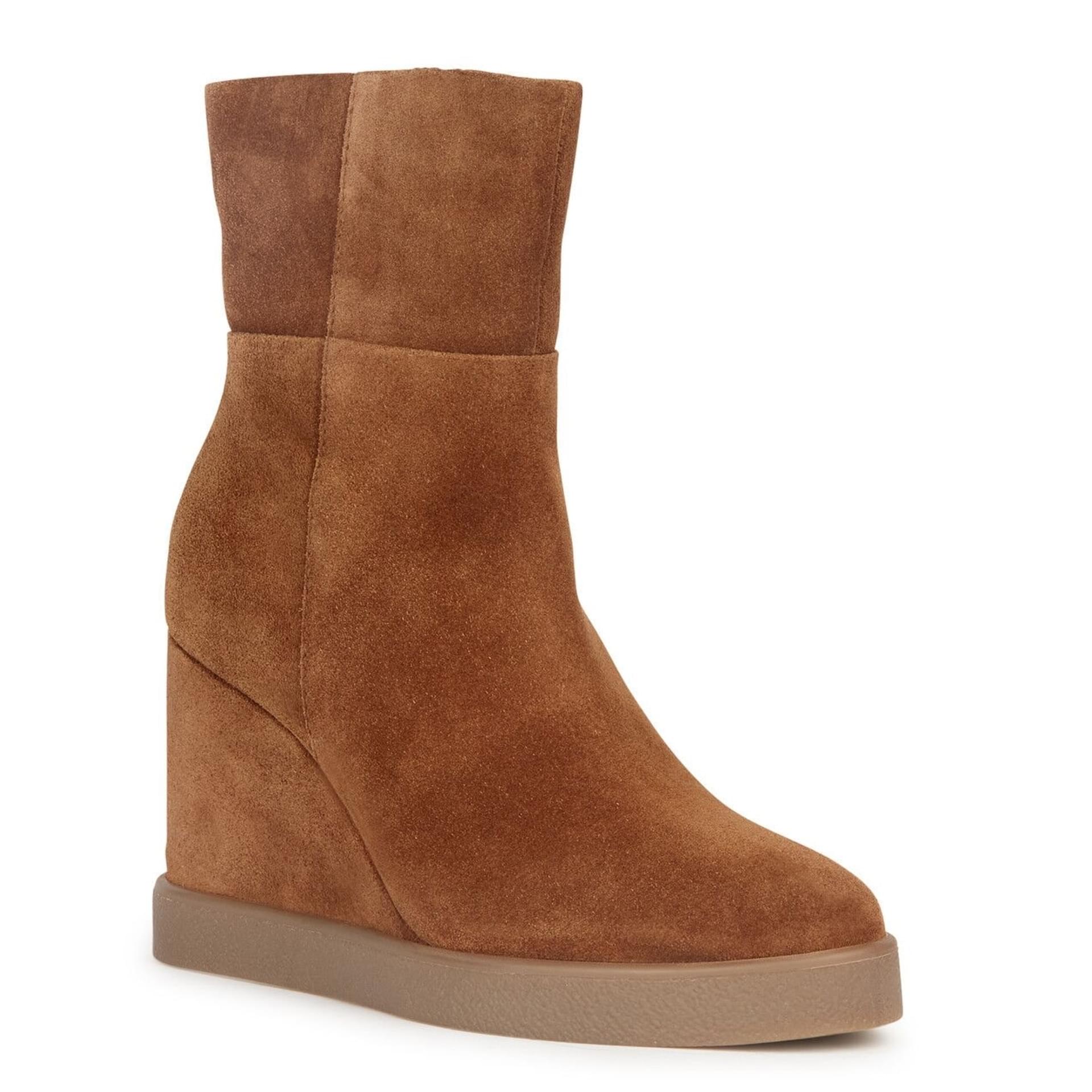 Geox Elidea Wedge Enkellaarsjes D36VQB_00022 in Dark Camel