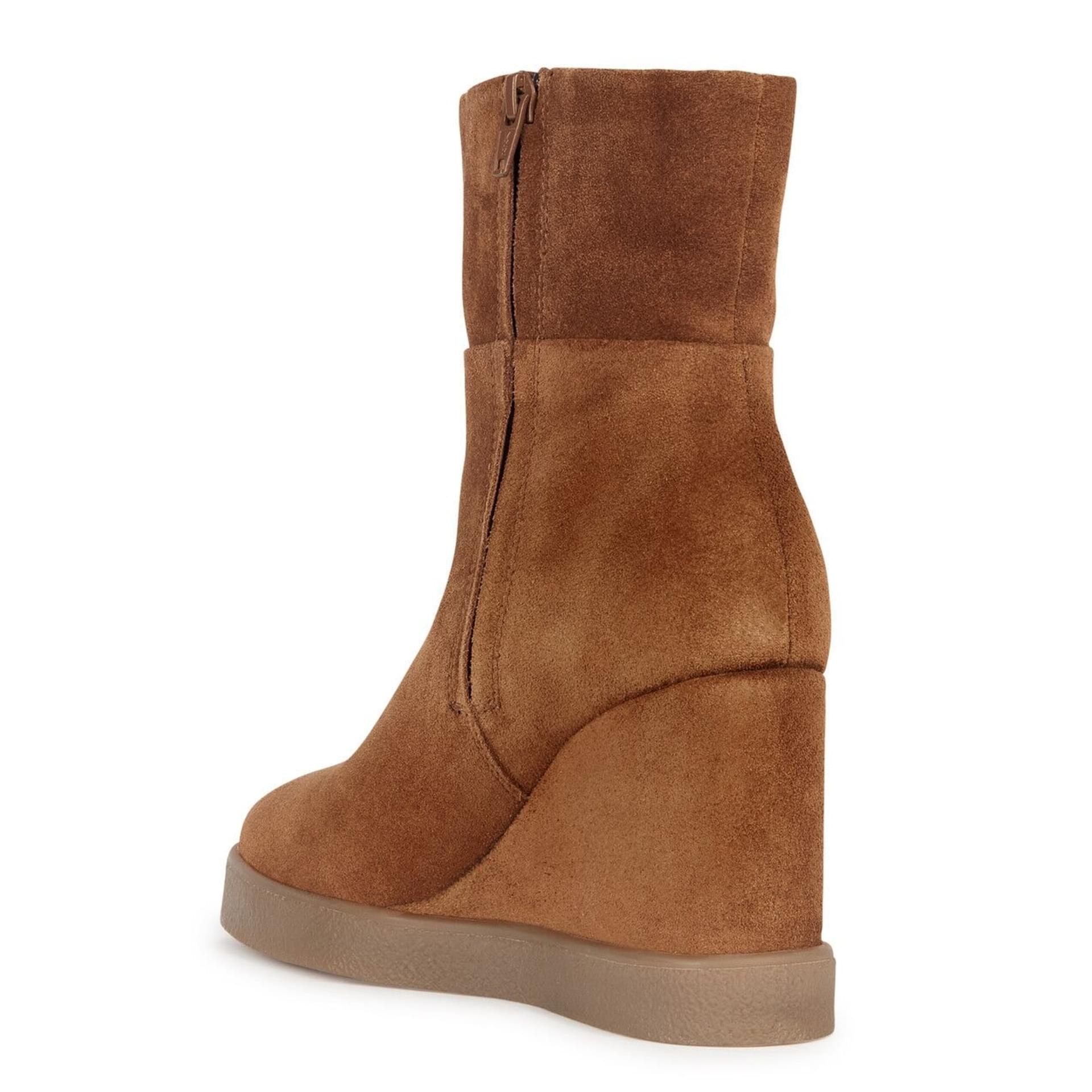 Geox Elidea Wedge Enkellaarsjes D36VQB_00022 in Dark Camel