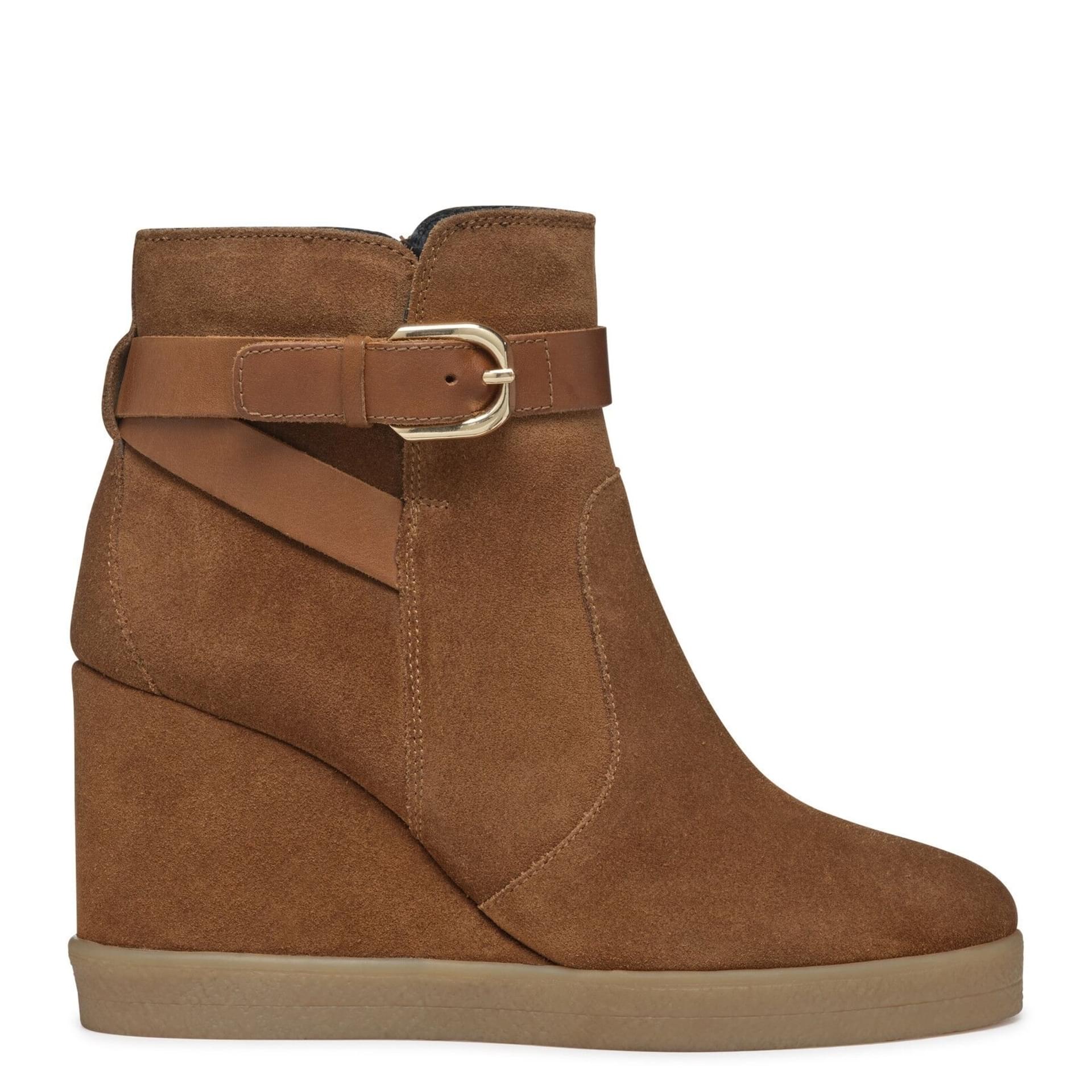 Geox Elidea Wedge Bottines D46VQA_02243 in Dark Camel