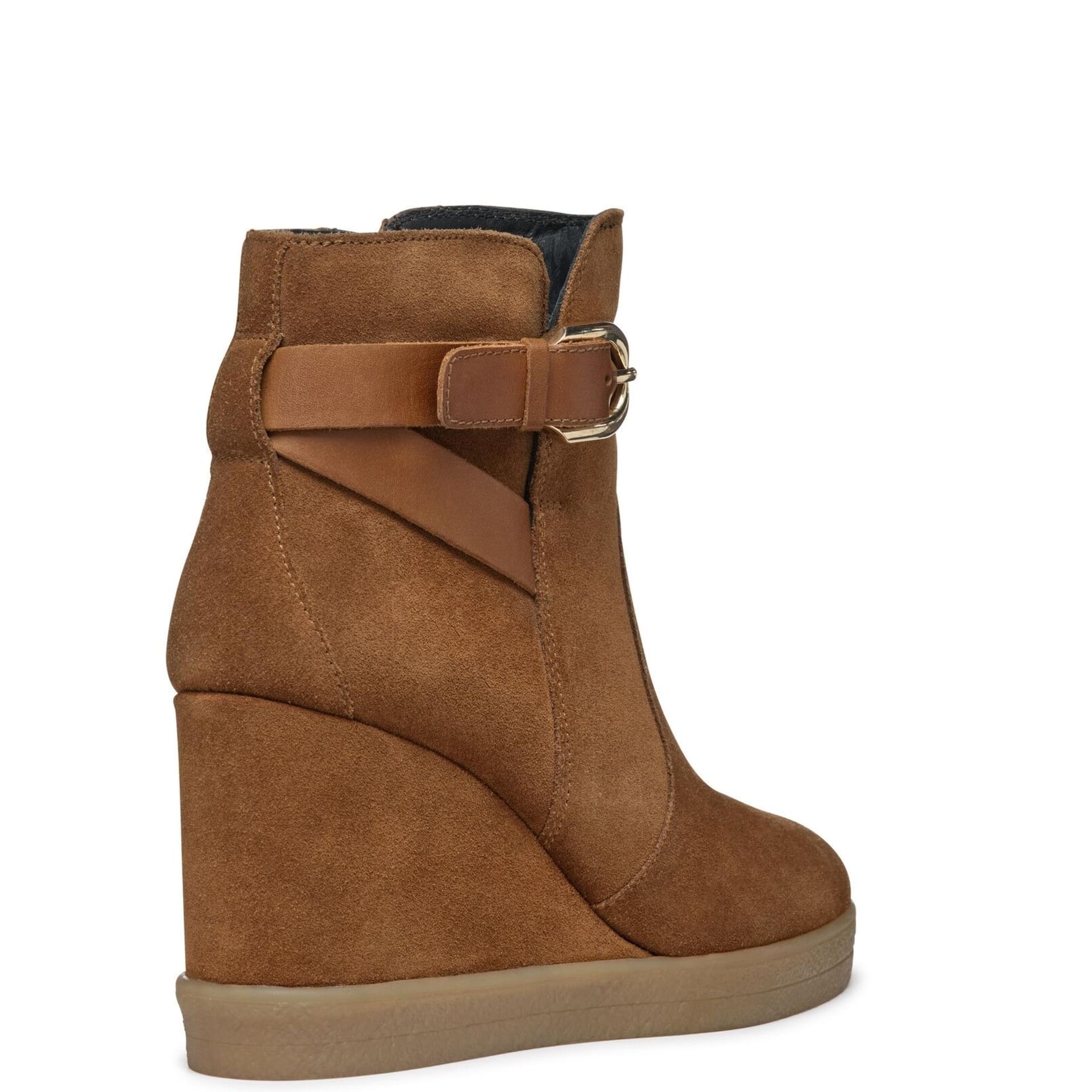 Geox Elidea Wedge Bottines D46VQA_02243 in Dark Camel