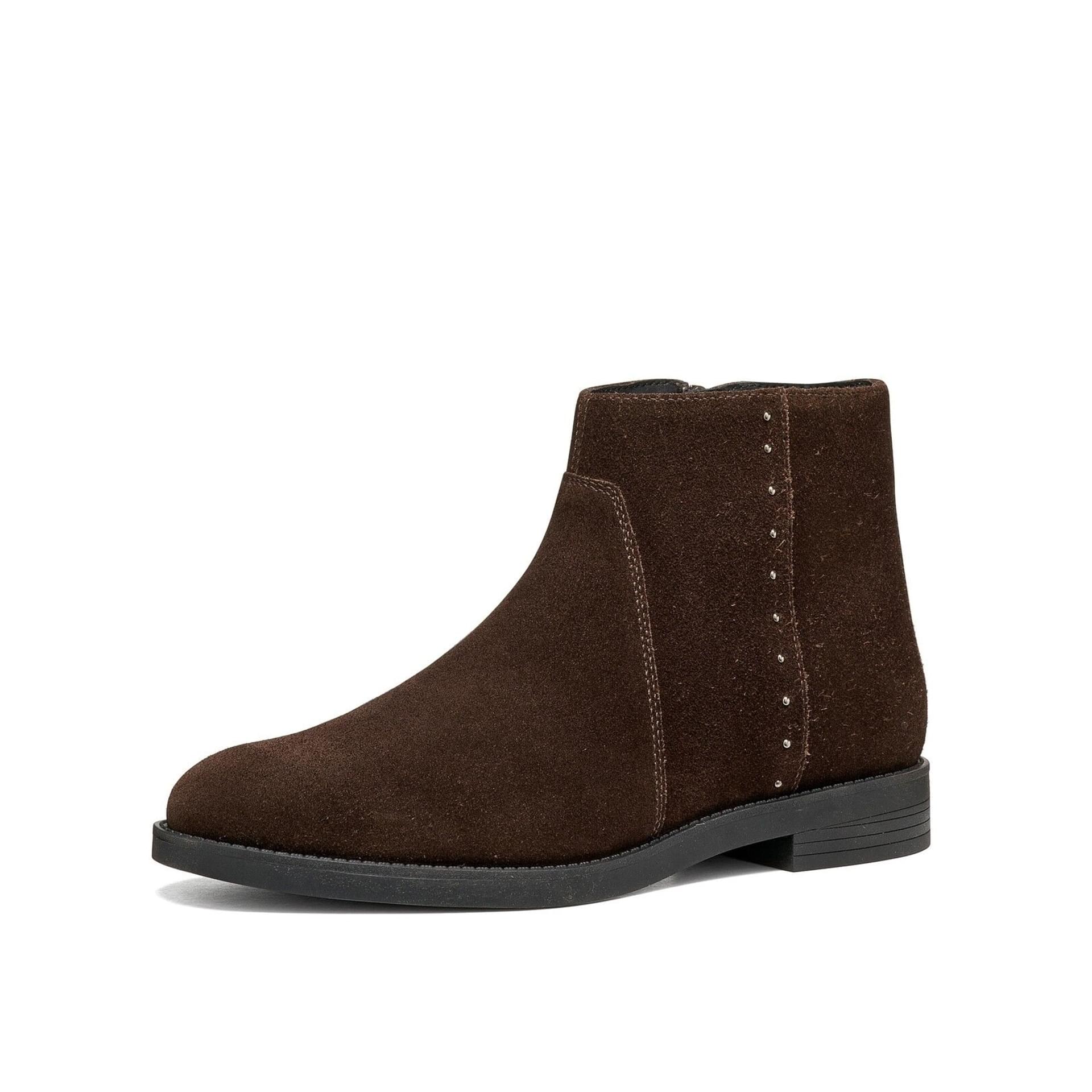 Geox Esmeena Bottines cuir in Mahogany, vue trois-quarts (SKU D6811B_00022--C6013)