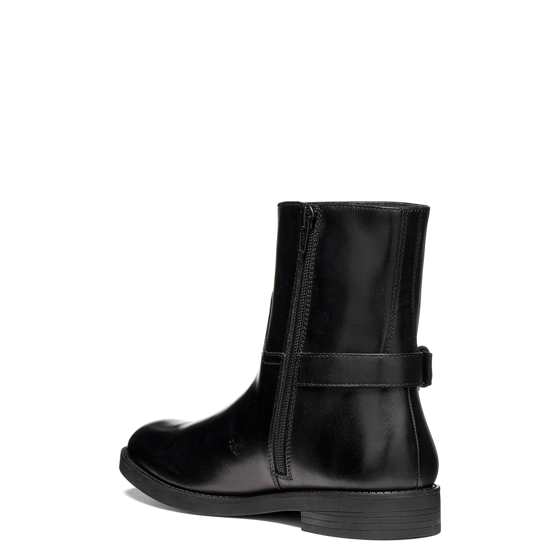 Geox Esmeena Ankle Boots leather in Black, angled view (SKU D6811F_00043--C9999)