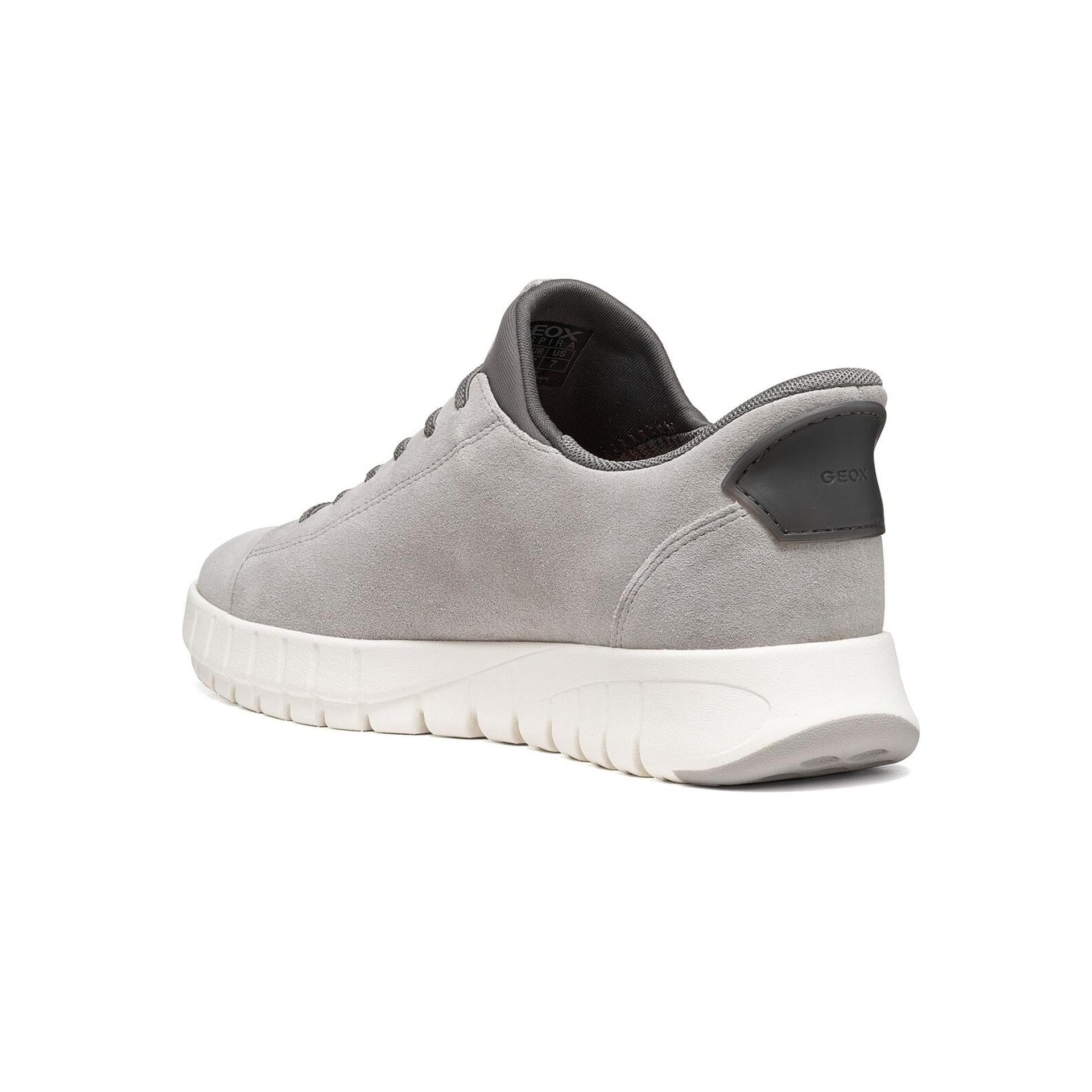 Geox Flextride Plus Sneakers leather in Grey, angled view (SKU D657SC_00022--C1006)