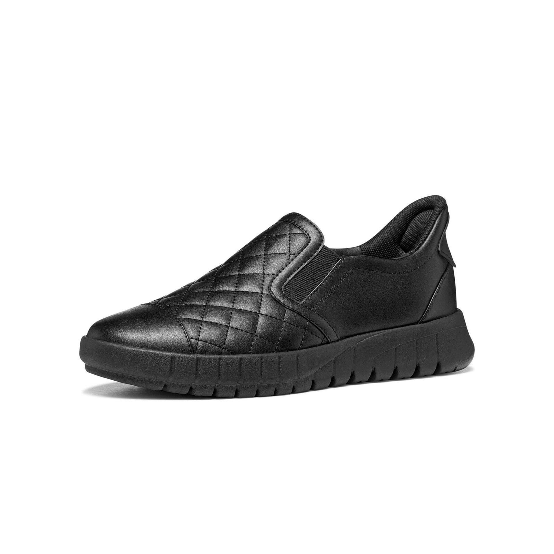 Geox Flextride Plus Sneakers in Black, three-quarter view (SKU D667SA_000BC--C9999)