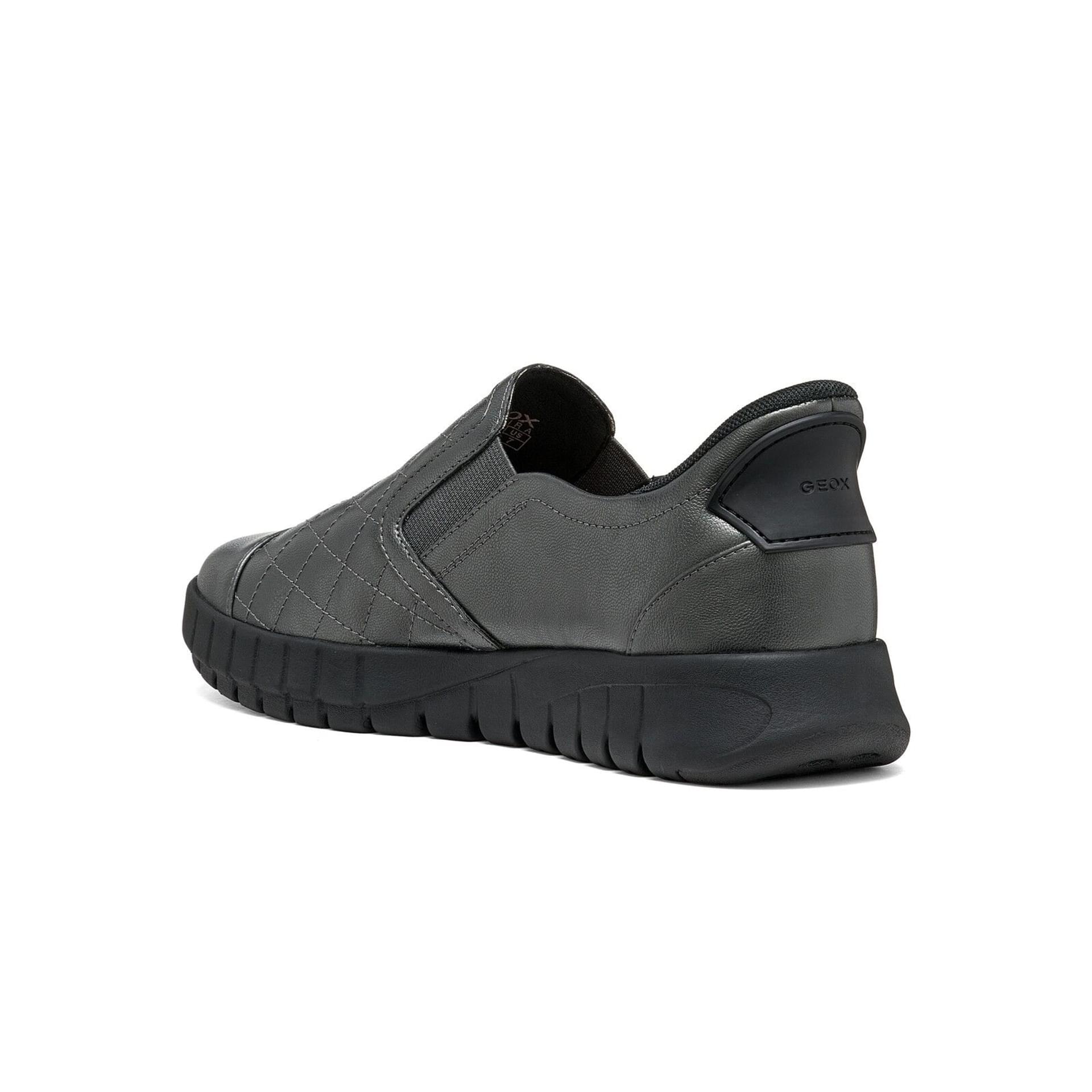 Geox Flextride Plus Sneakers in Graphite, angled view (SKU D667SA_000NF--C1115)