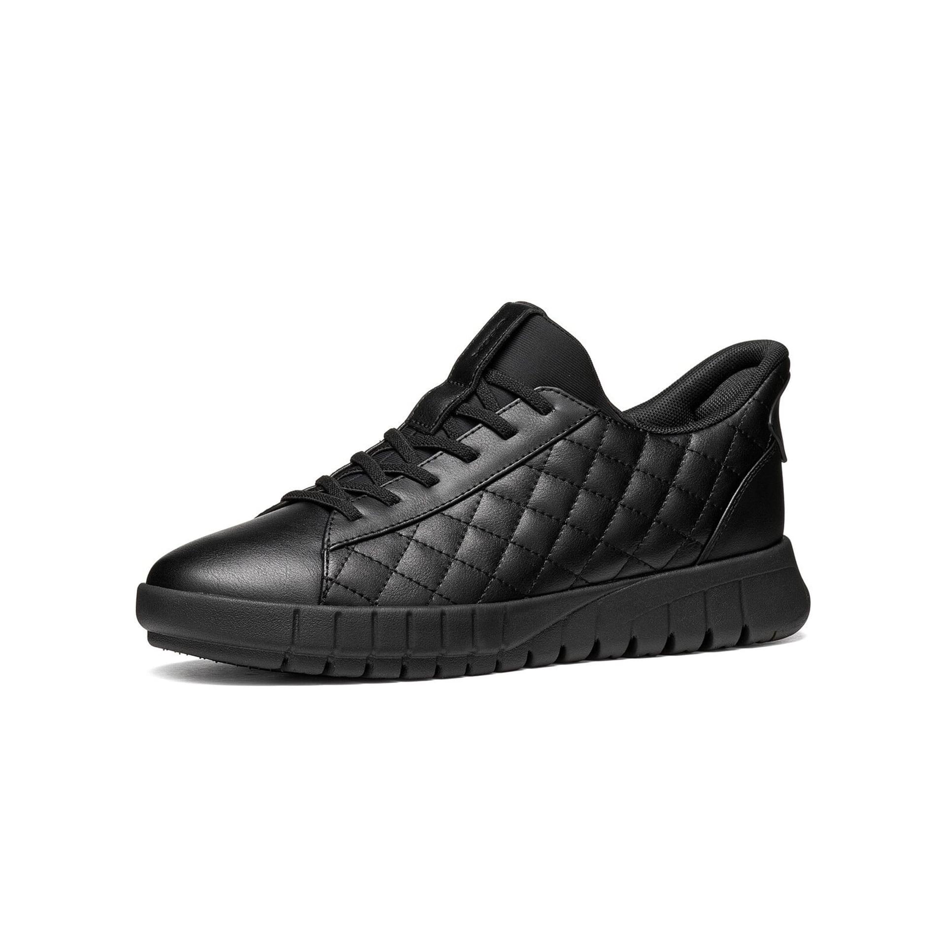 Geox Flextride Plus Baskets in Black, vue trois-quarts (SKU D667SB_000BC--C9999)