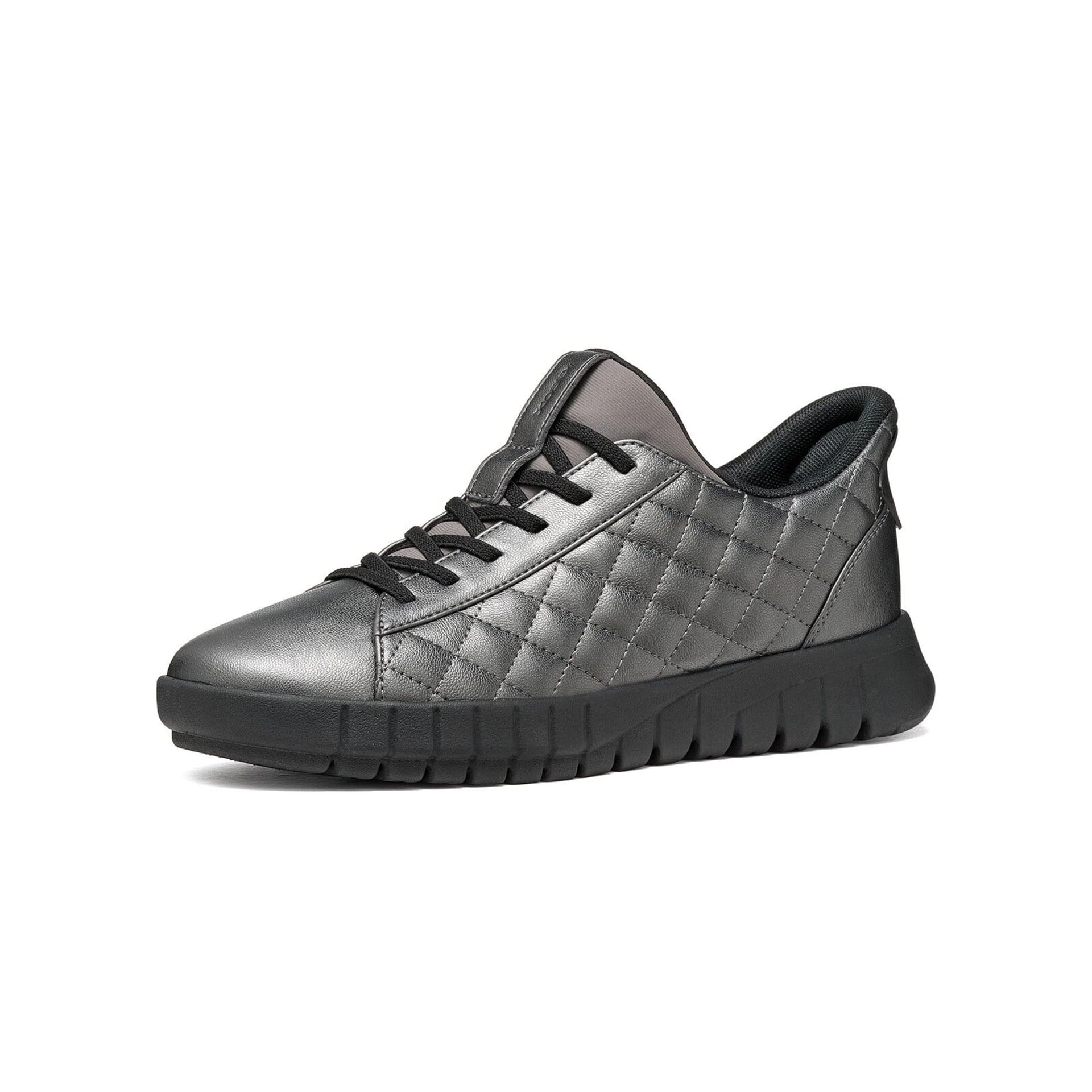 Geox Flextride Plus Sneakers in Graphite, three-quarter view (SKU D667SB_000NF--C1115)