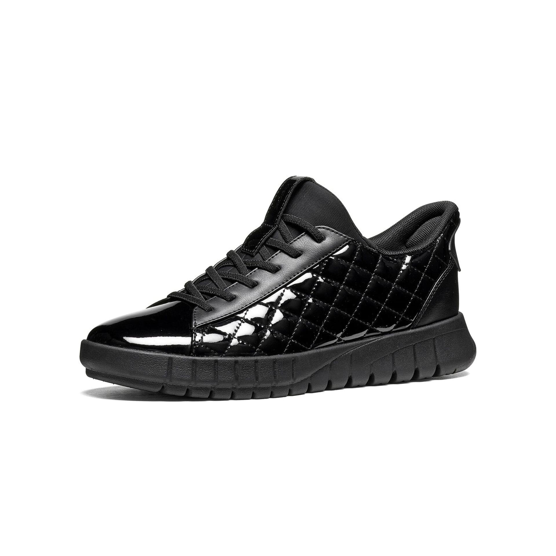 Geox Flextride Plus Sneakers in Black, three-quarter view (SKU D667SB_00254--C9999)