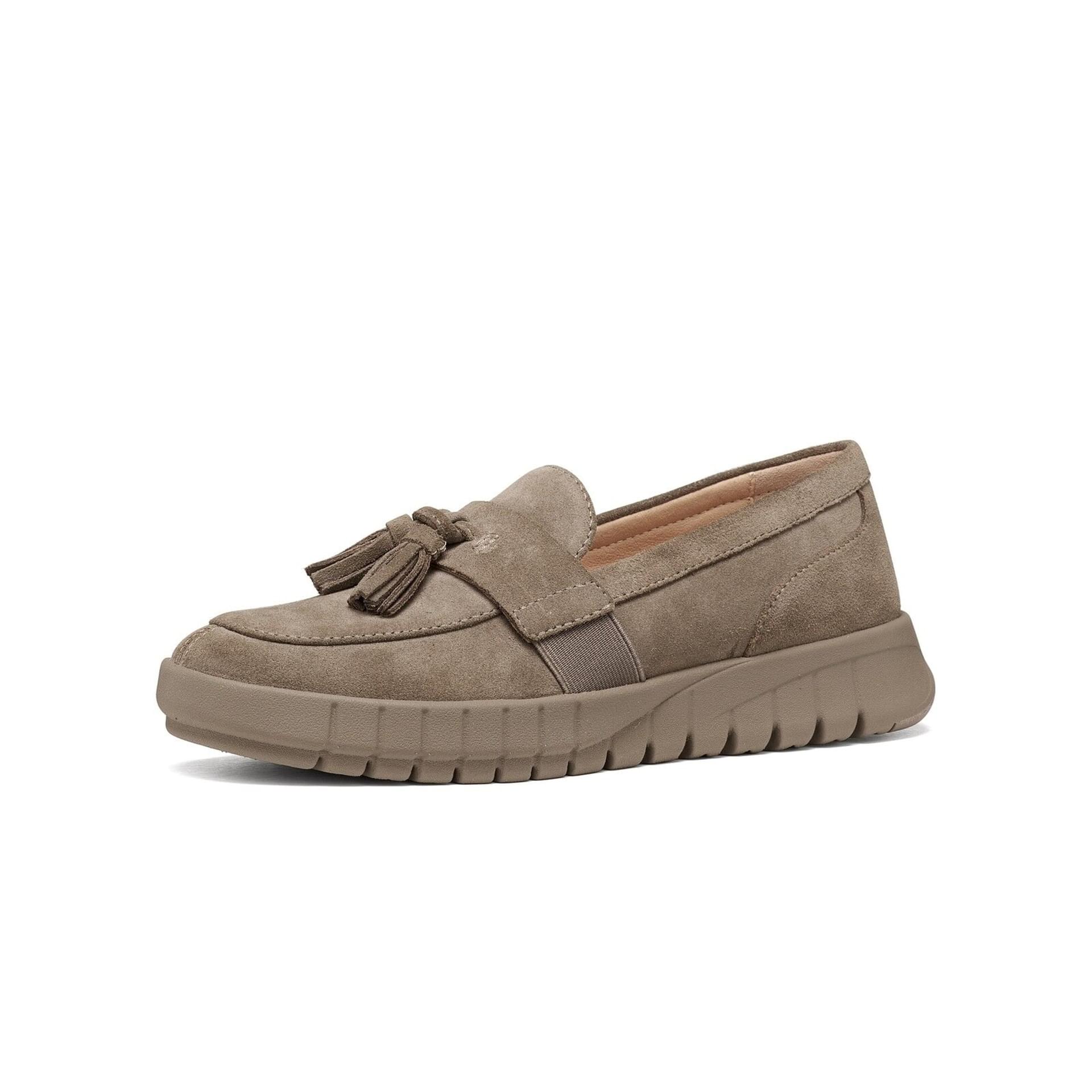 Geox Flextride Mocassins cuir in Dove Grey, vue trois-quarts (SKU D669AB_00022--C1018)