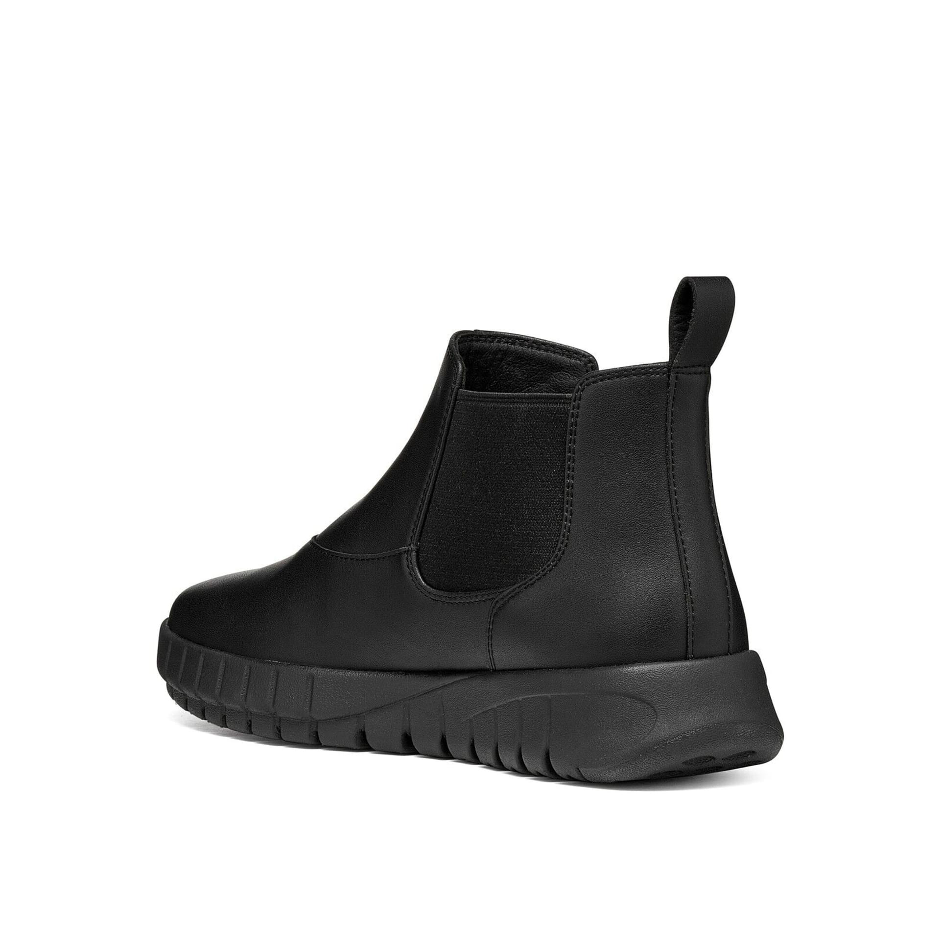 Geox Flextride Ankle Boots in Black, angled view (SKU D669AD_0009B--C9999)
