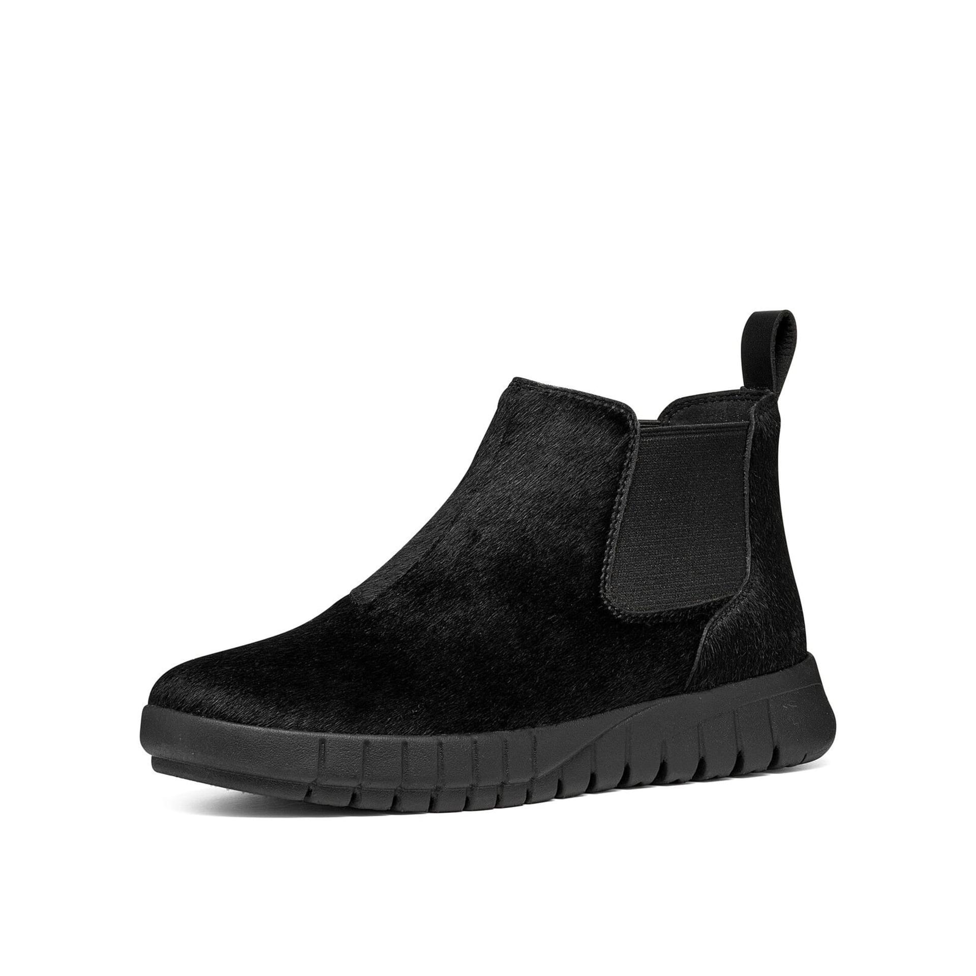 Geox Flextride Ankle Boots leather in Black, three-quarter view (SKU D669AD_000QS--C9999)