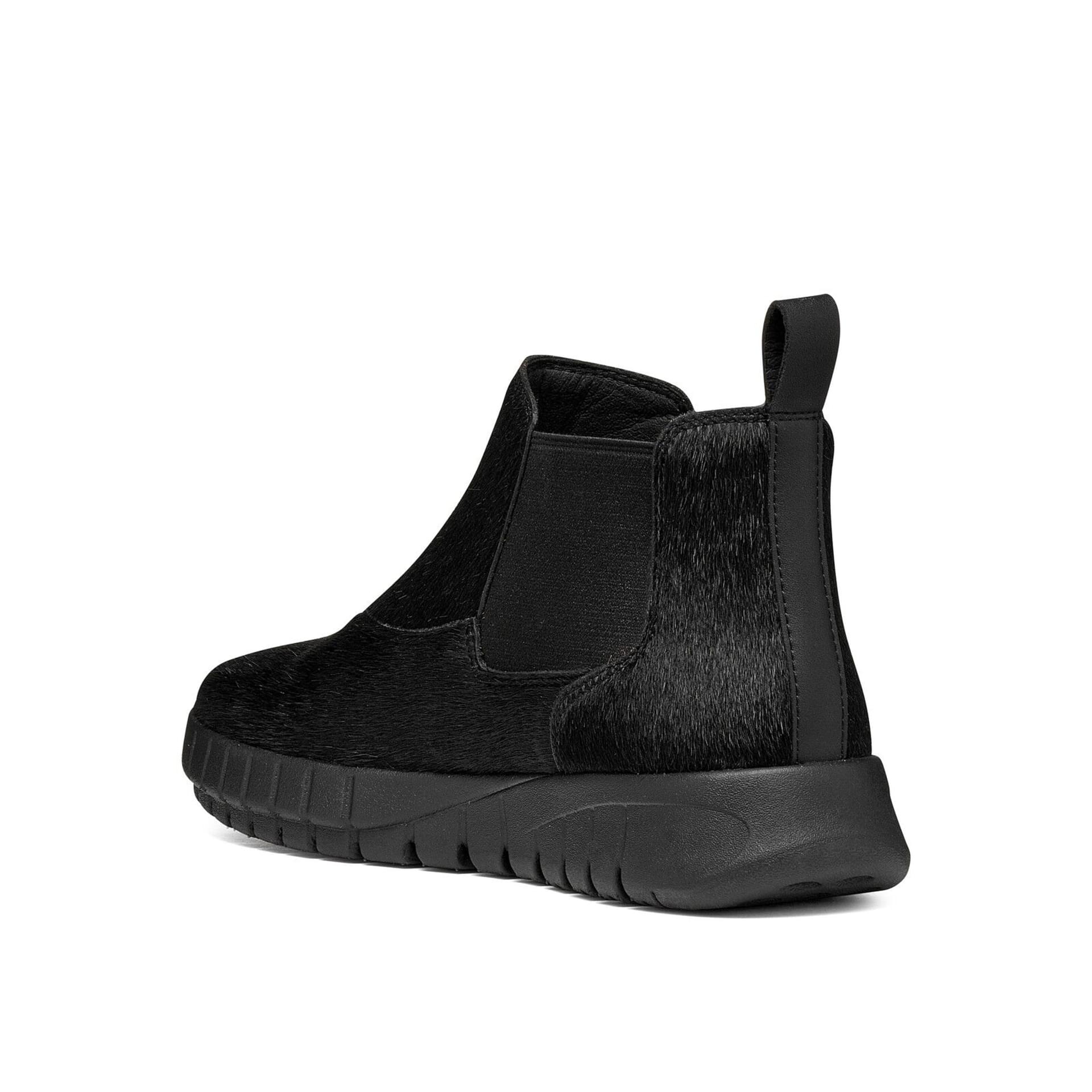 Geox Flextride Ankle Boots in Black, angled view (SKU D669AD_000QS--C9999)