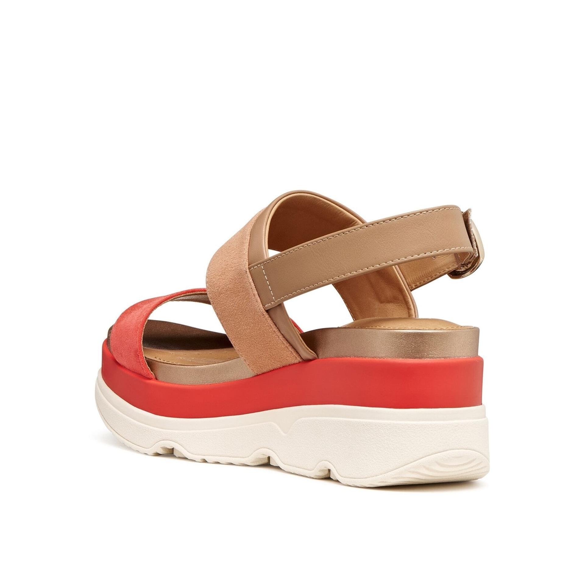 Geox Gardenia Sandales cuir in Peach/Light Brown, vue en angle (SKU D65HBA_021BC--C8185)