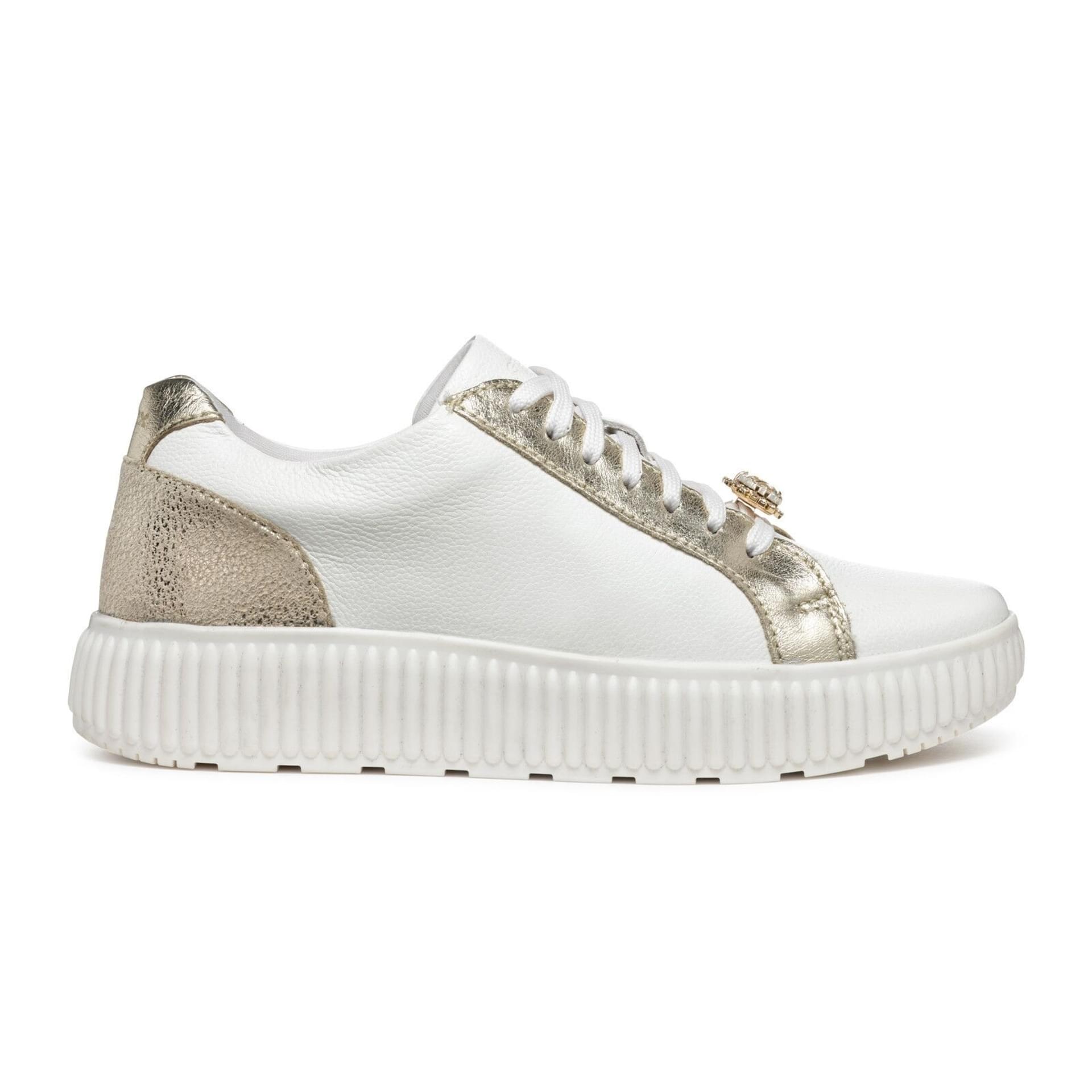 Geox Graisy Sneakers D46XFG_046JS in White/Light Taupe